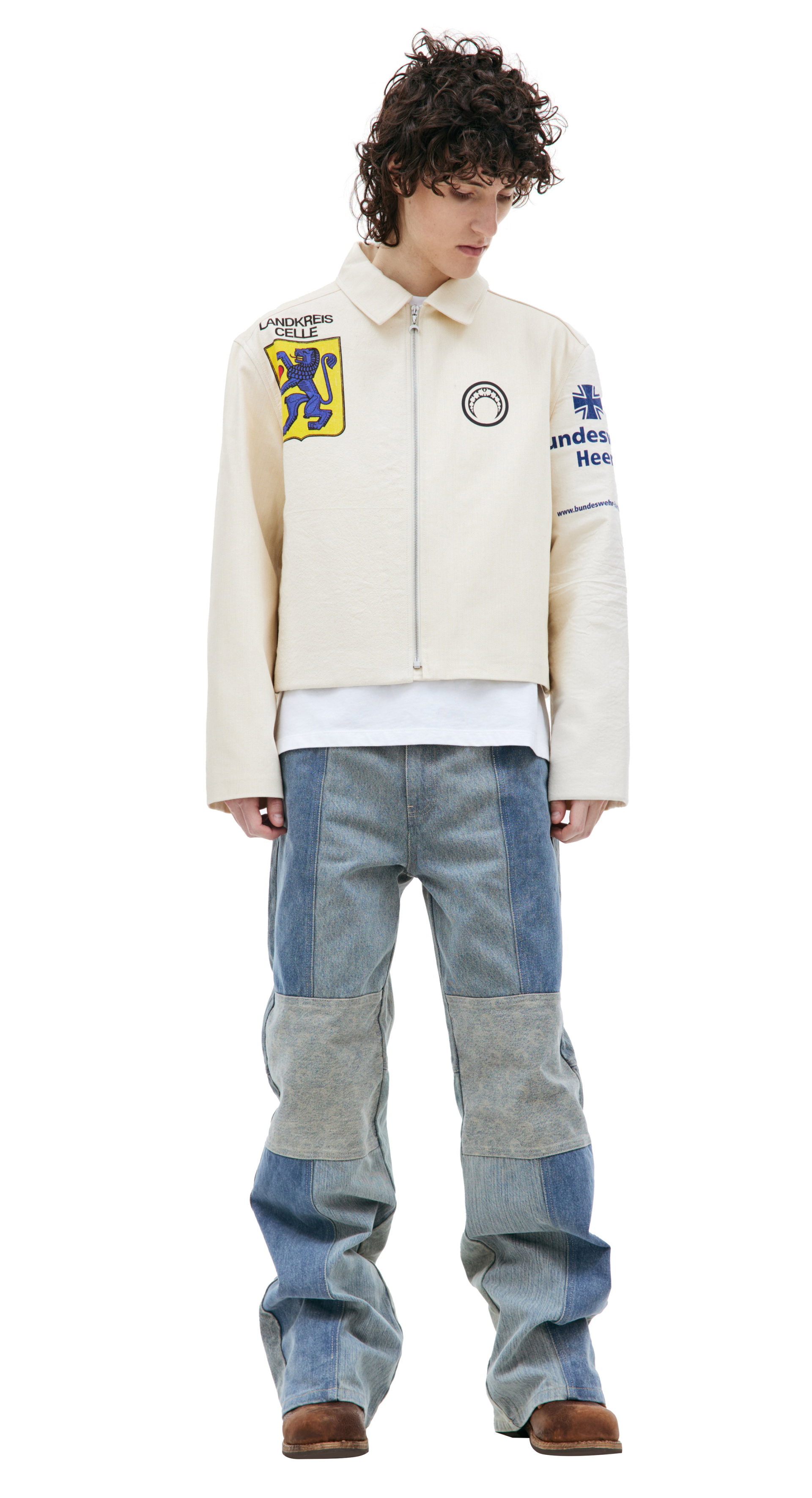 MARINE SERRE Patchwork cotton jacket