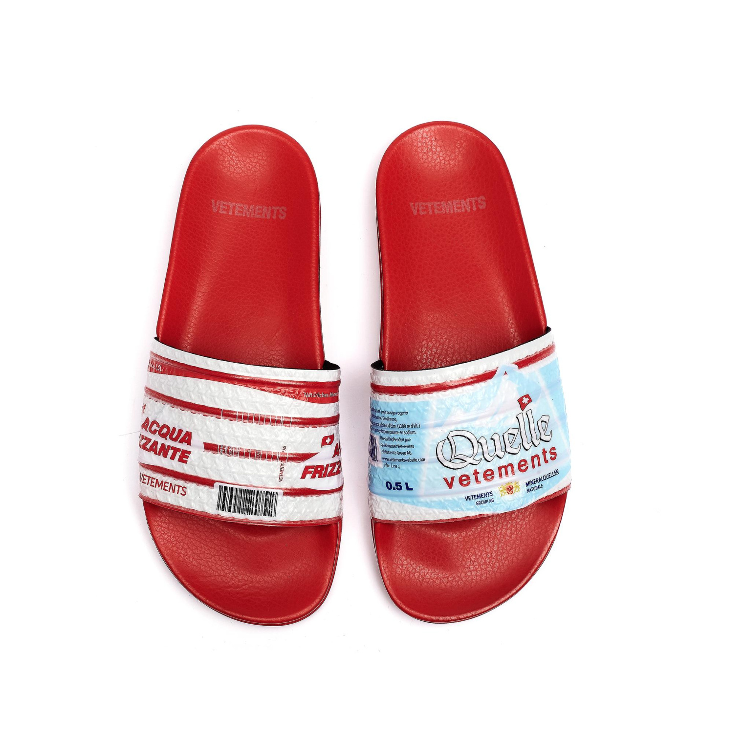 VETEMENTS Red Printed Slides