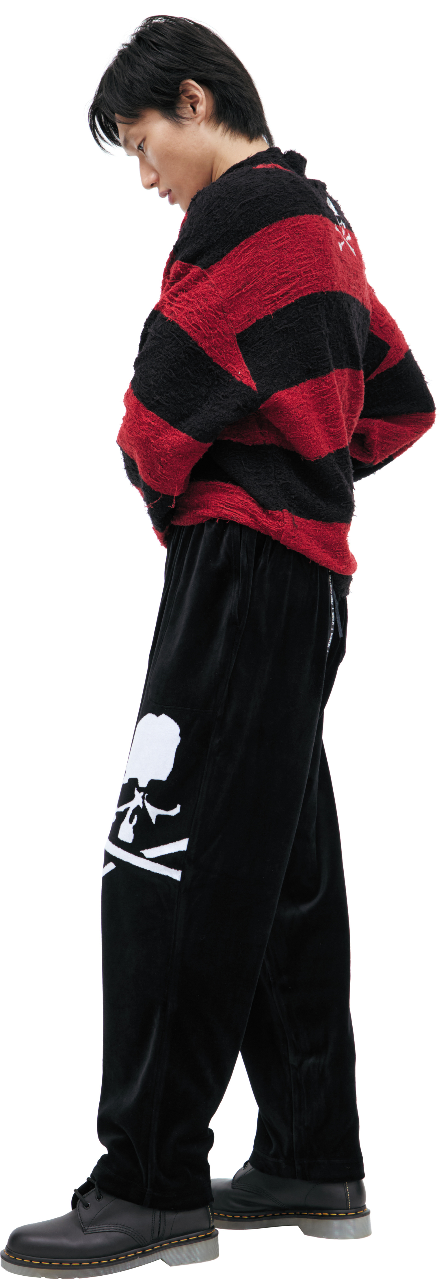 Mastermind WORLD Velour trousers with logo