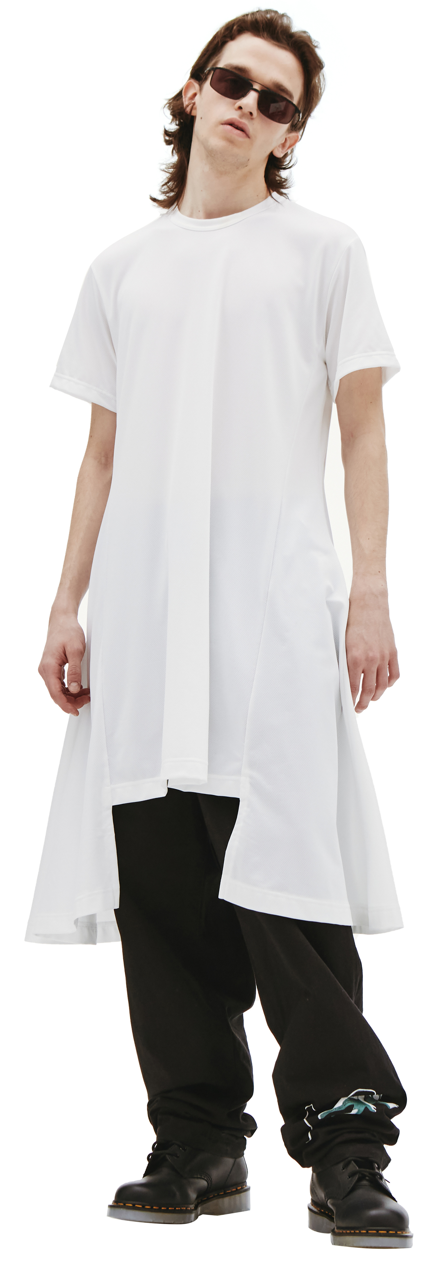 Comme des Garcons Homme plus Asymmetric t-shirt featuring botanical print