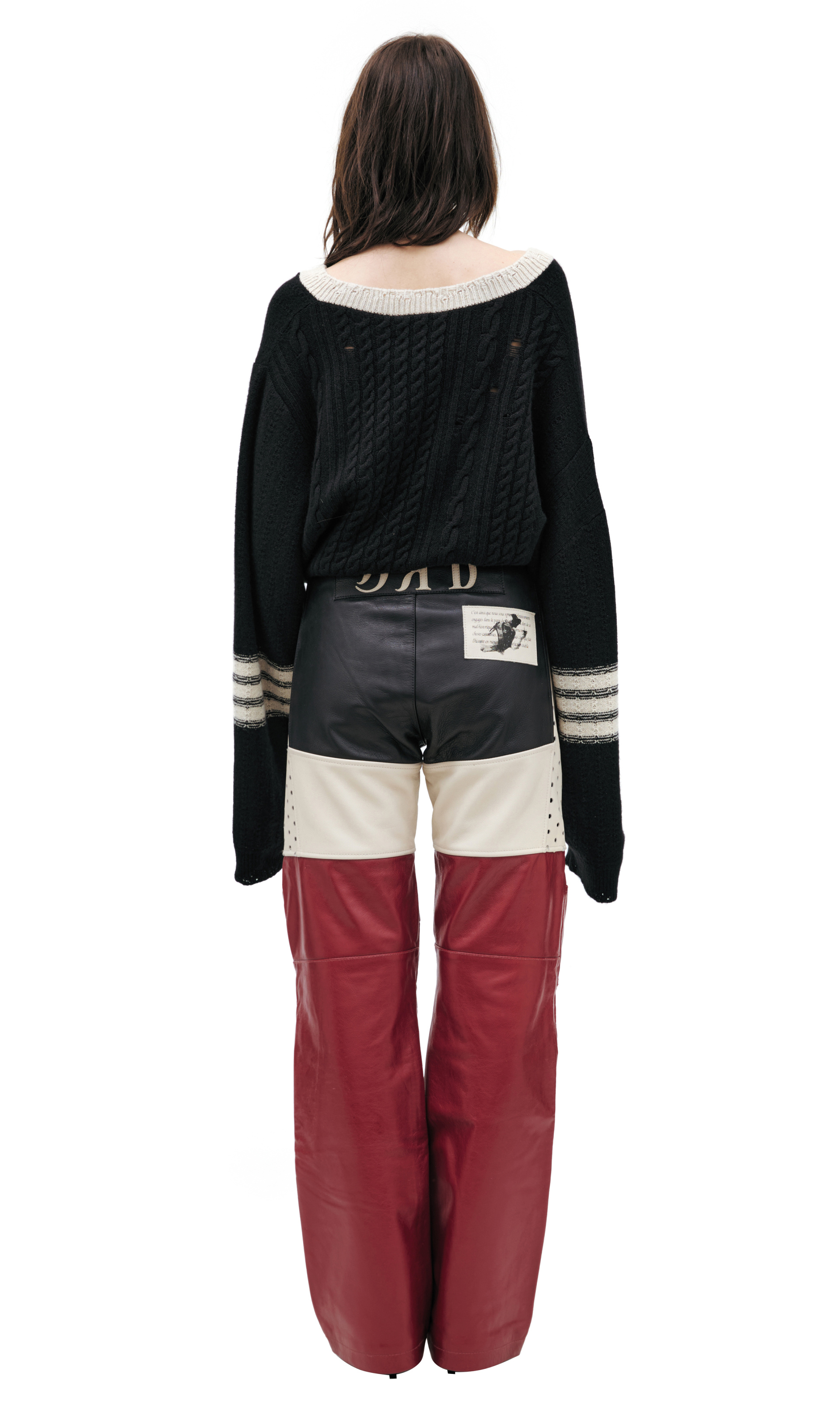Enfants Riches Déprimés Combination leather trousers