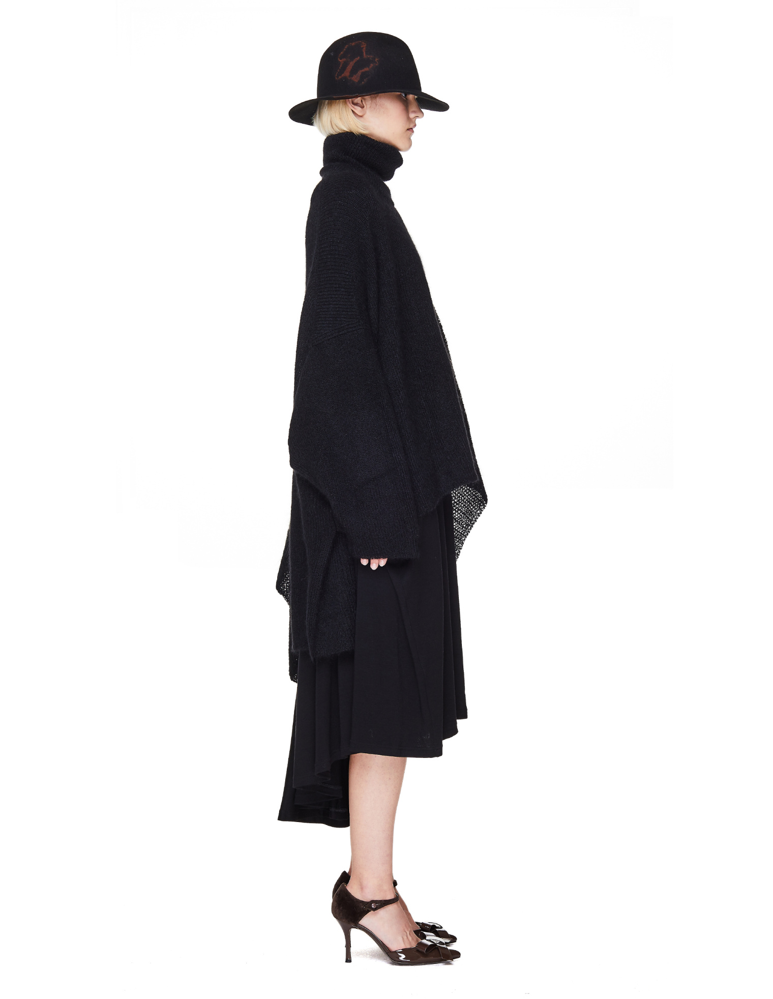 Yohji Yamamoto Black Mohair Poncho