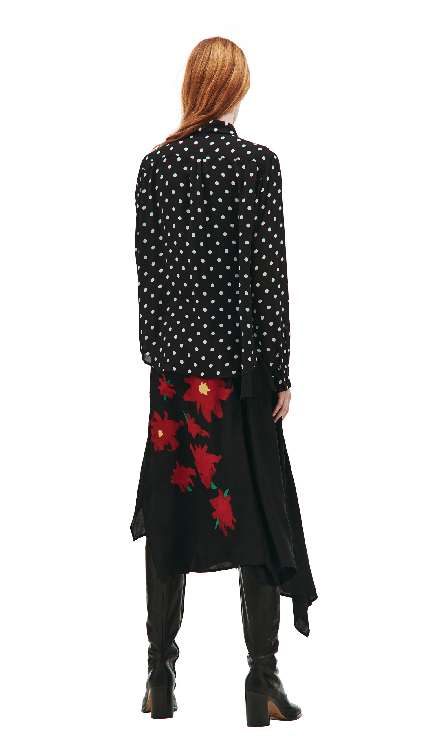 Buy Comme des Garcons CdG women black polka dot blouse with ruffles for 375 online on SV77 RH B002 051 1