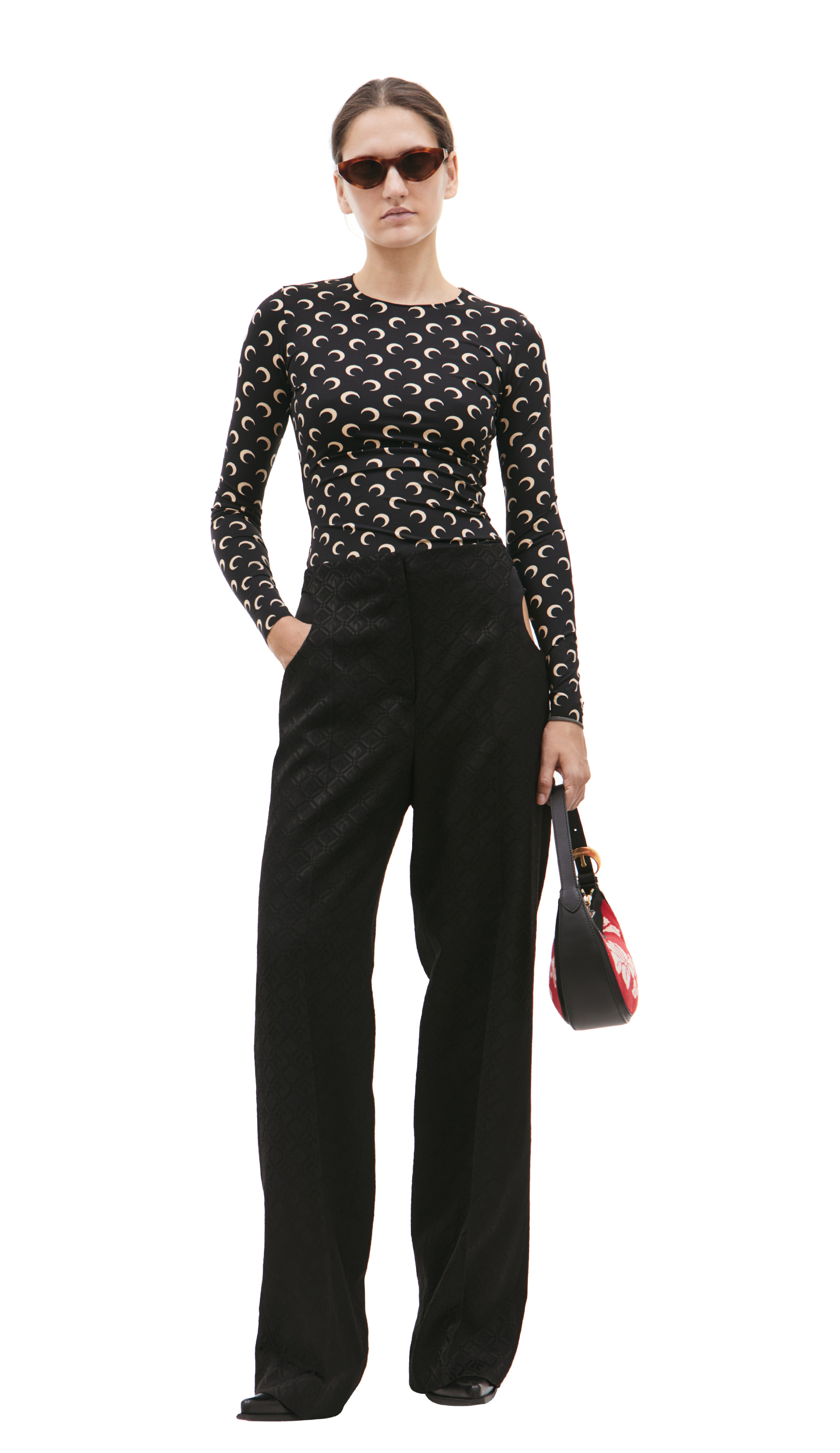 パンツ MARINE SERRE Woman Pants Camel UPA058ACWOV0059 BG70 MARINE SERRE: Pants woman - Camel | Marine Serre pants
