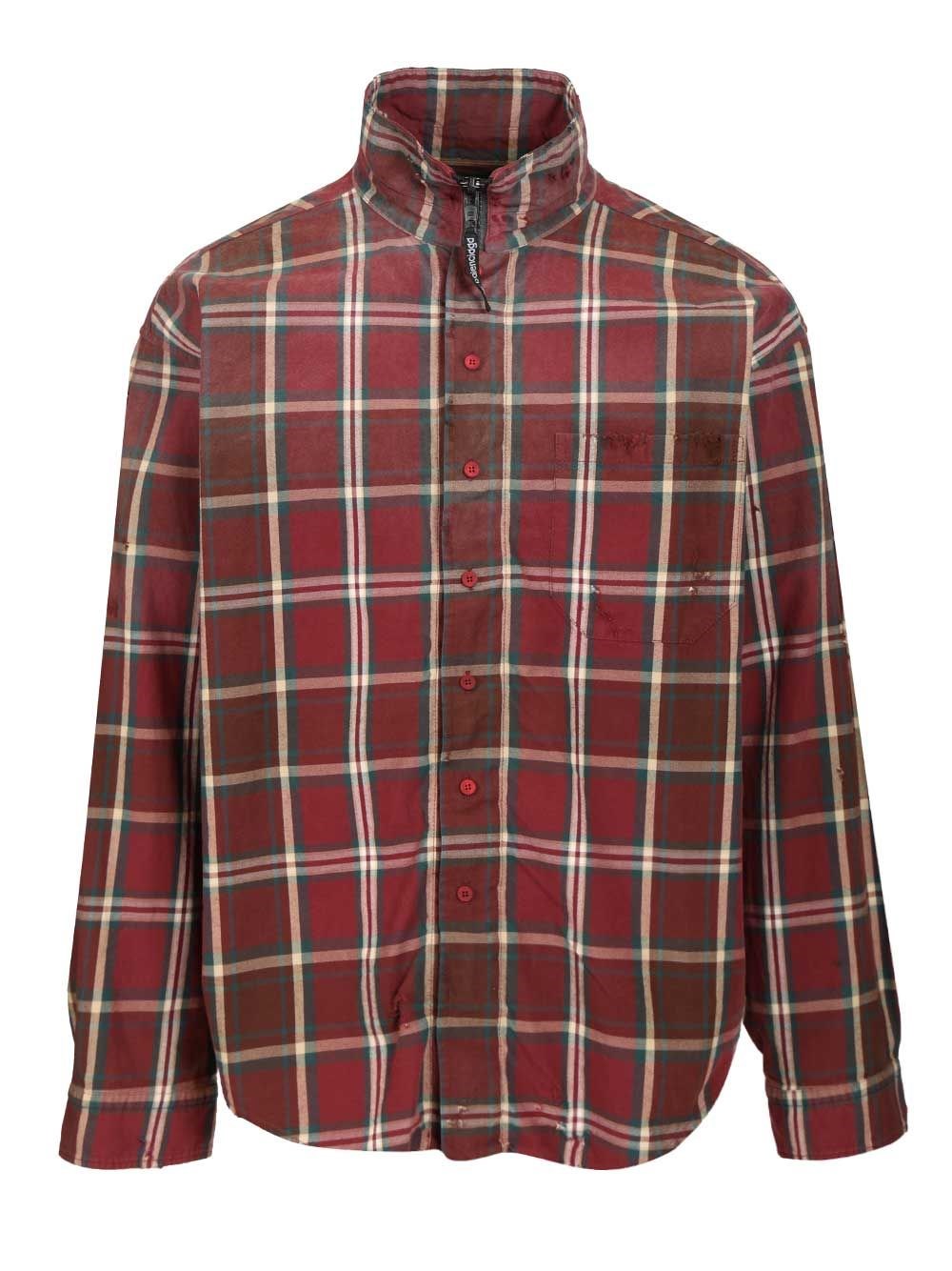 Balenciaga flannel plaid shirt