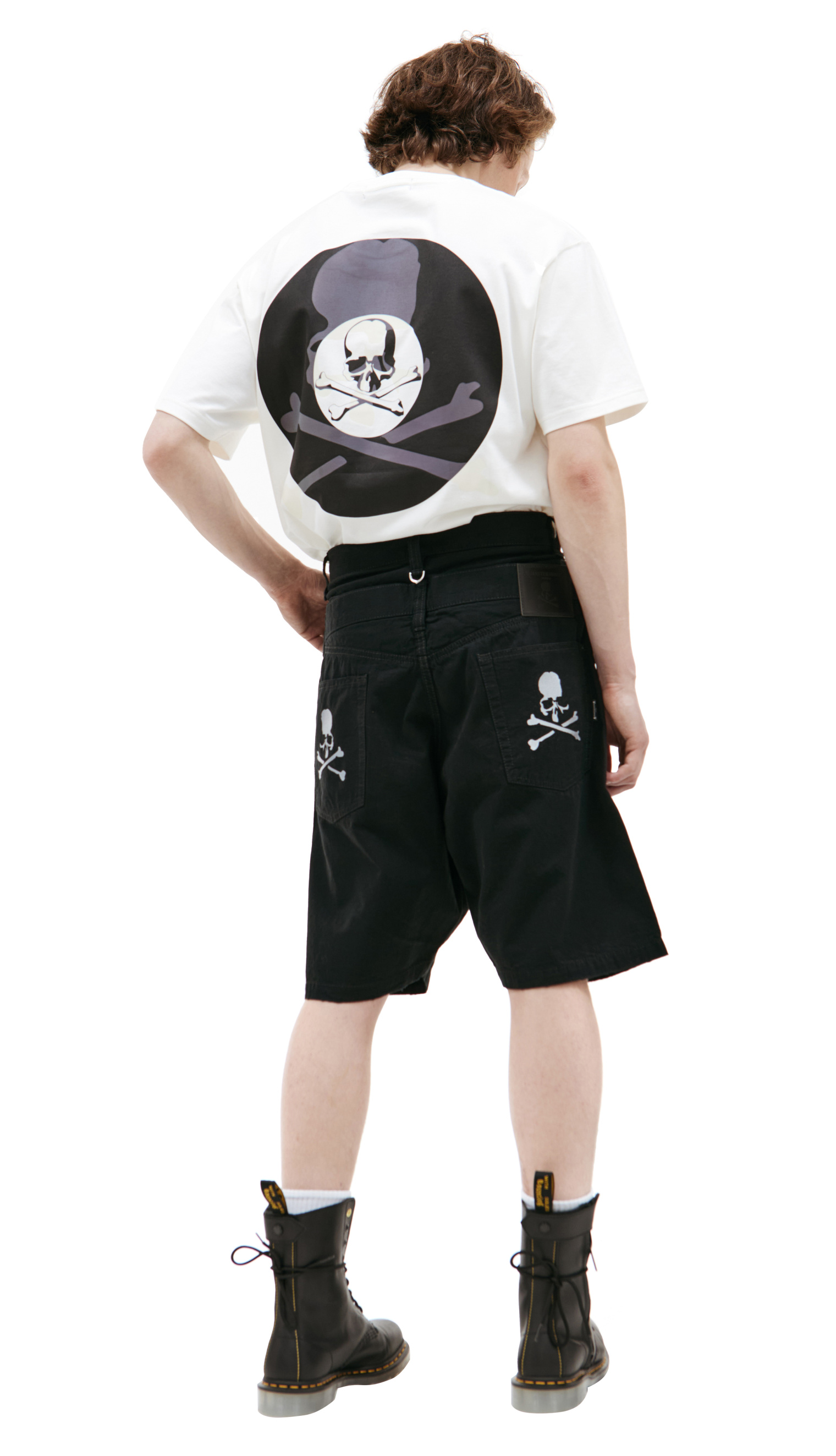Mastermind WORLD Embroidered logo denim shorts