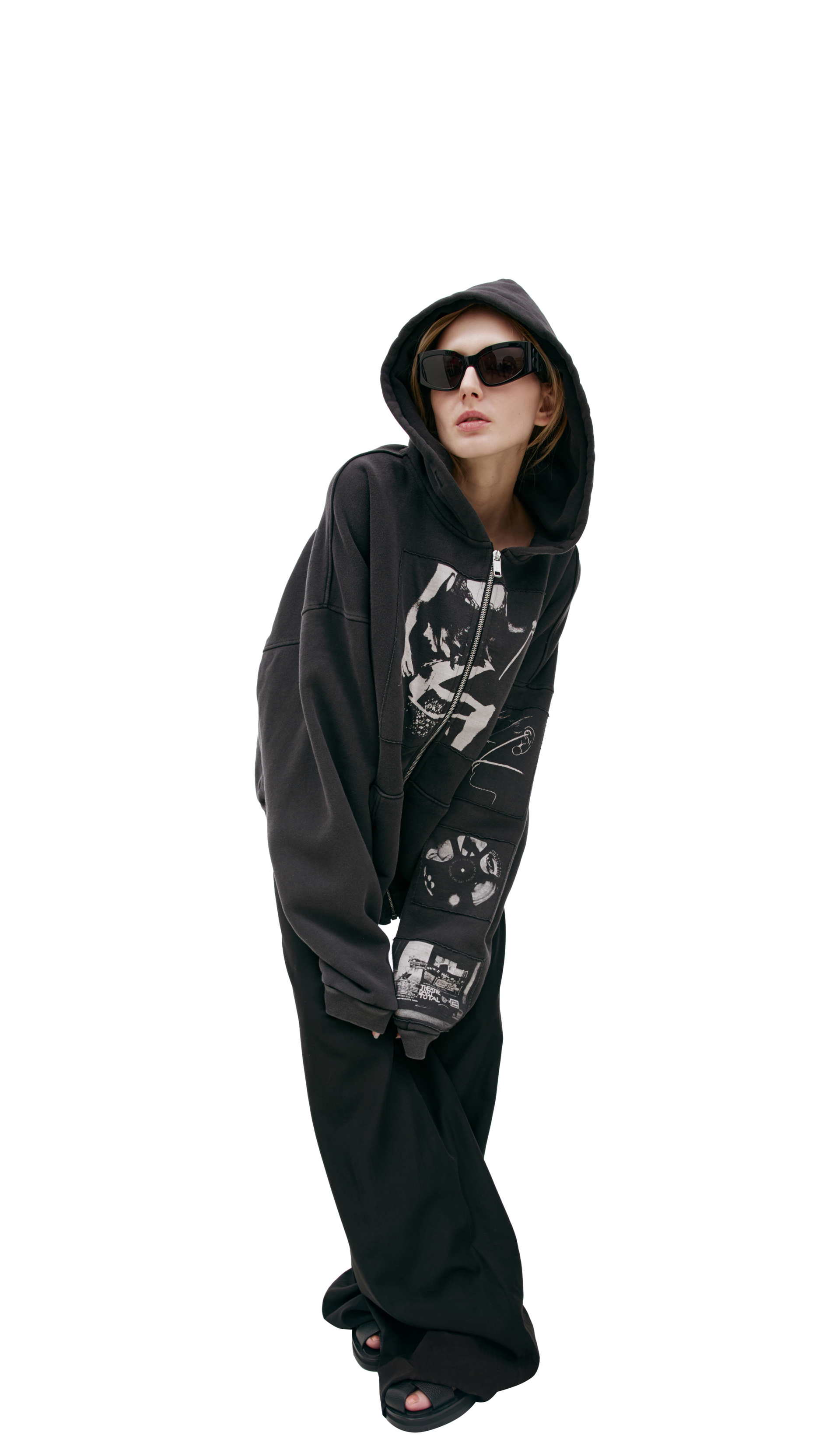 Enfants Riches Déprimés Black hoodie with patches