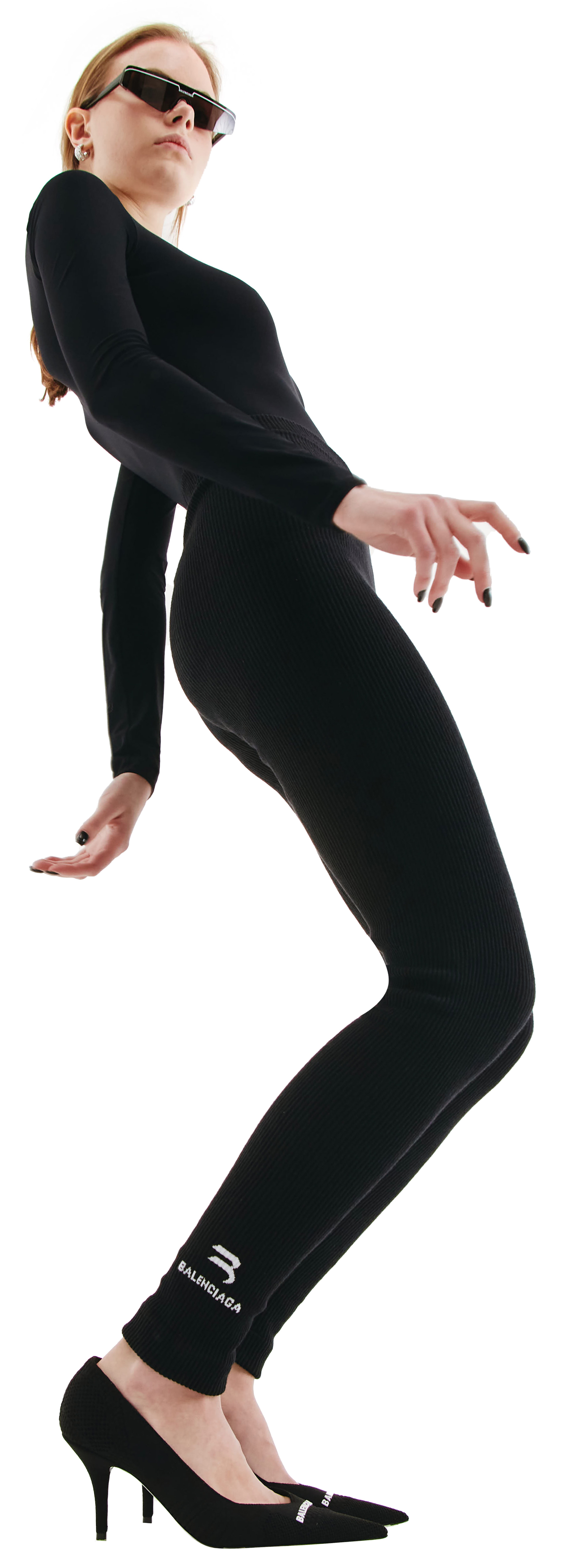 Balenciaga Logo Rib Knit Leggings