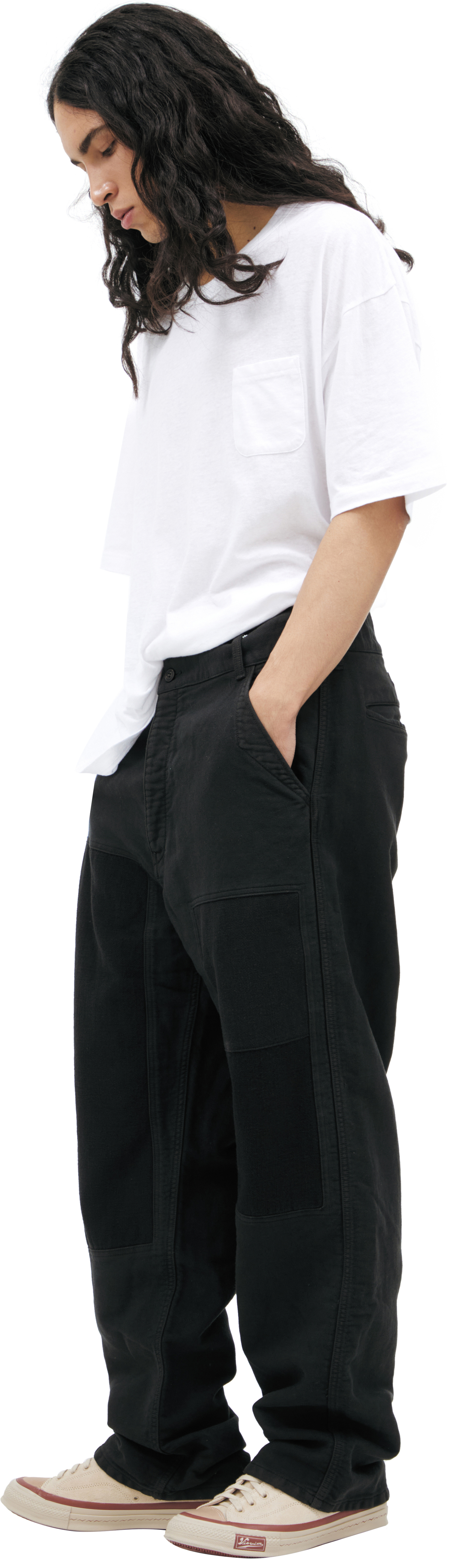 visvim Black trousers with inserts