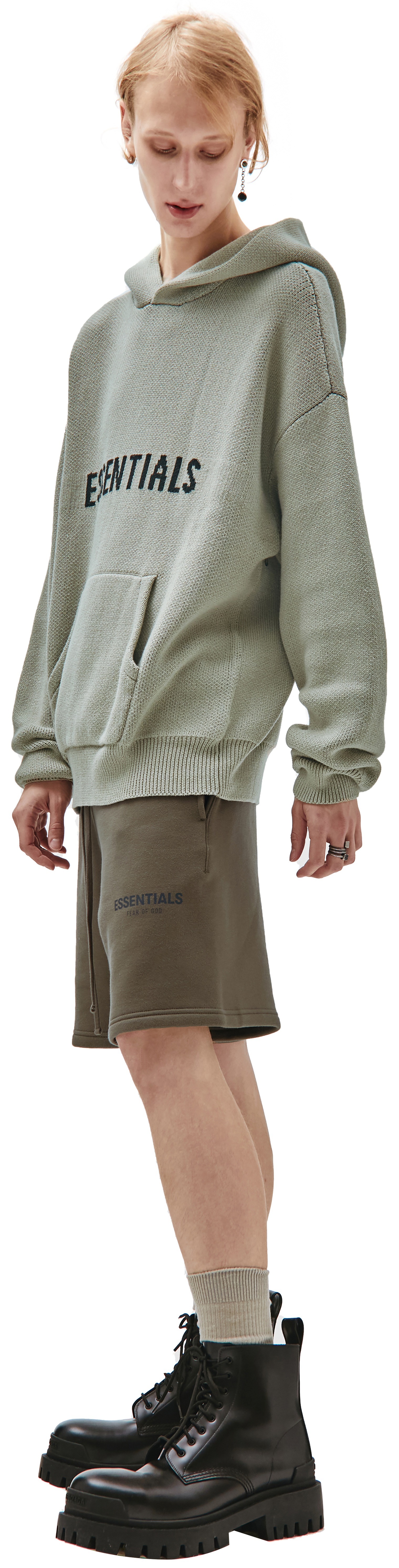 Fear of God Essentials Вязаное худи с логотипом