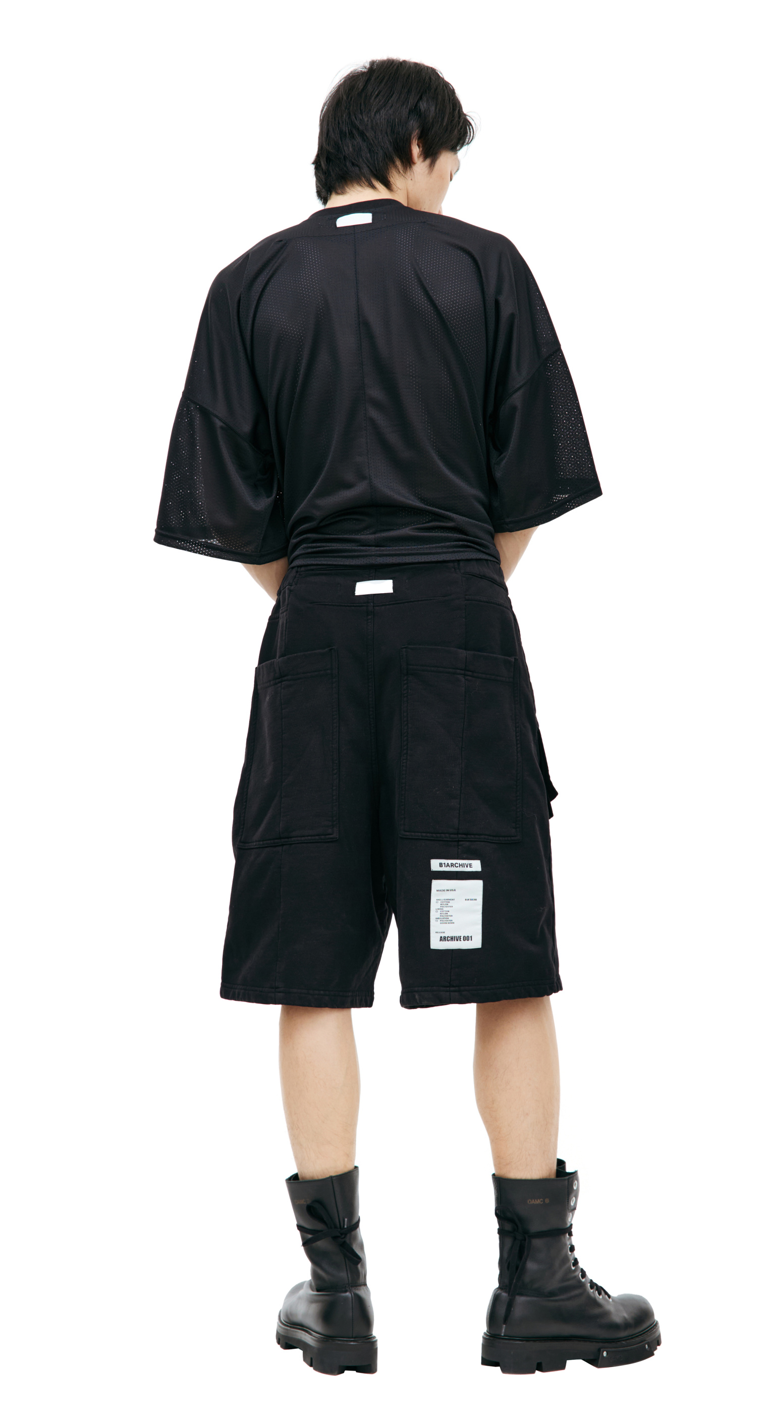 B1ARCHIVE Black cotton shorts