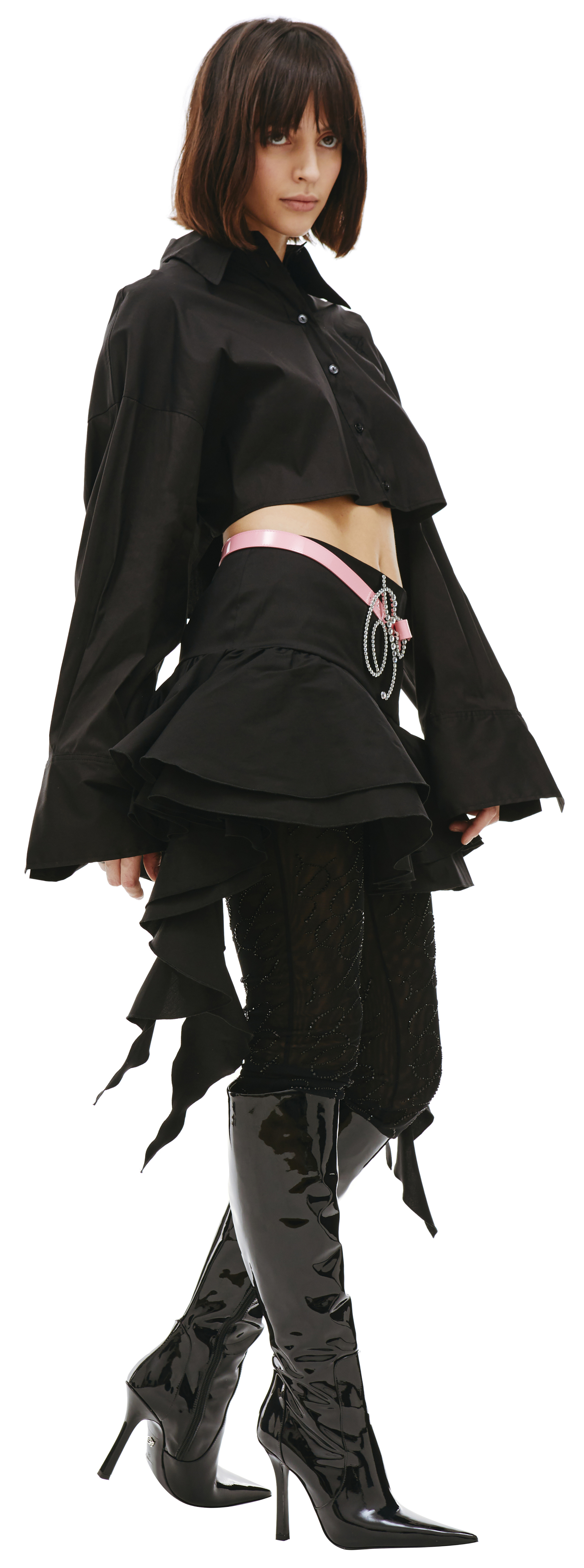 Blumarine Cotton Ruffled Miniskirt