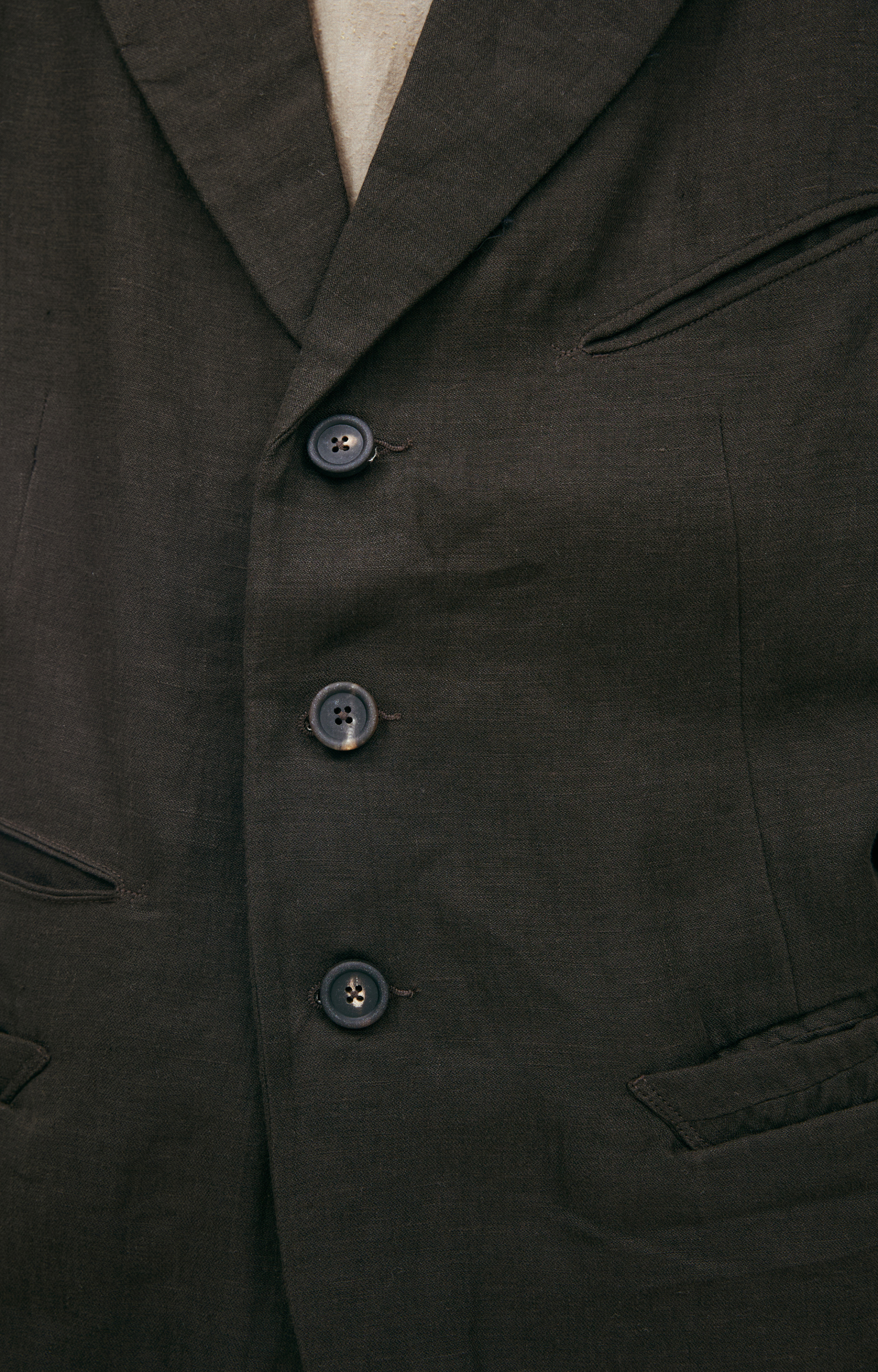 Ziggy Chen Single-breasted linen jacket