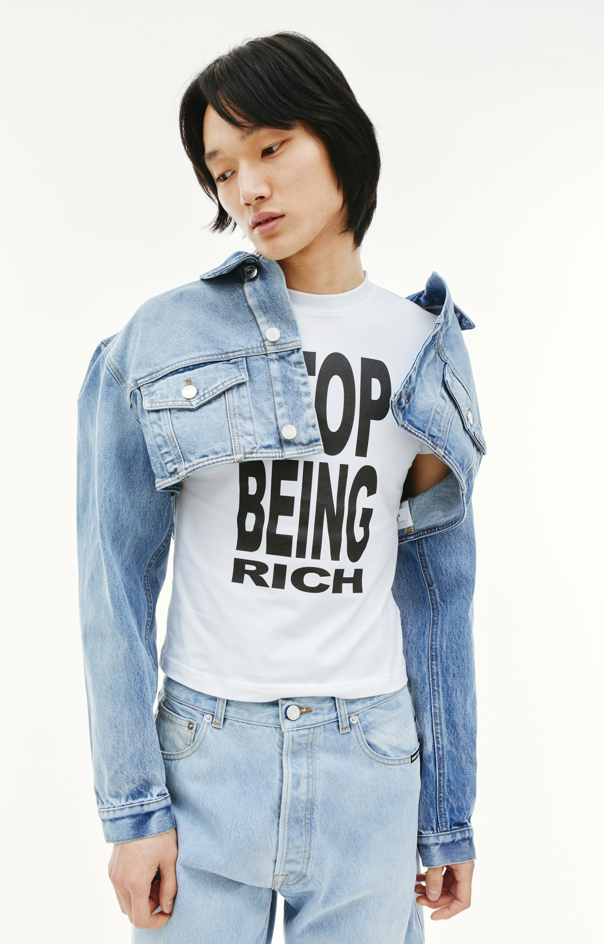 VTMNTS Сropped denim jacket