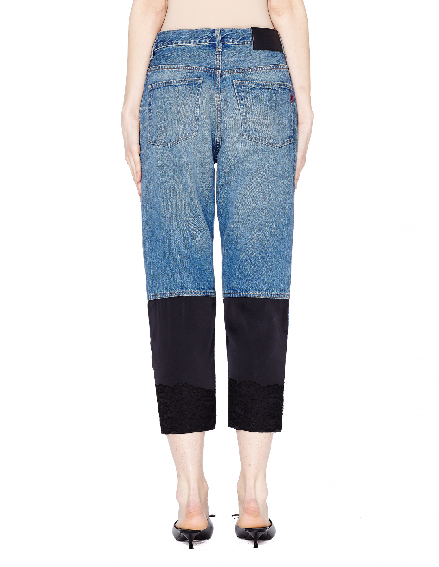 Undercover Cropped Jeans With Contrast Inserts