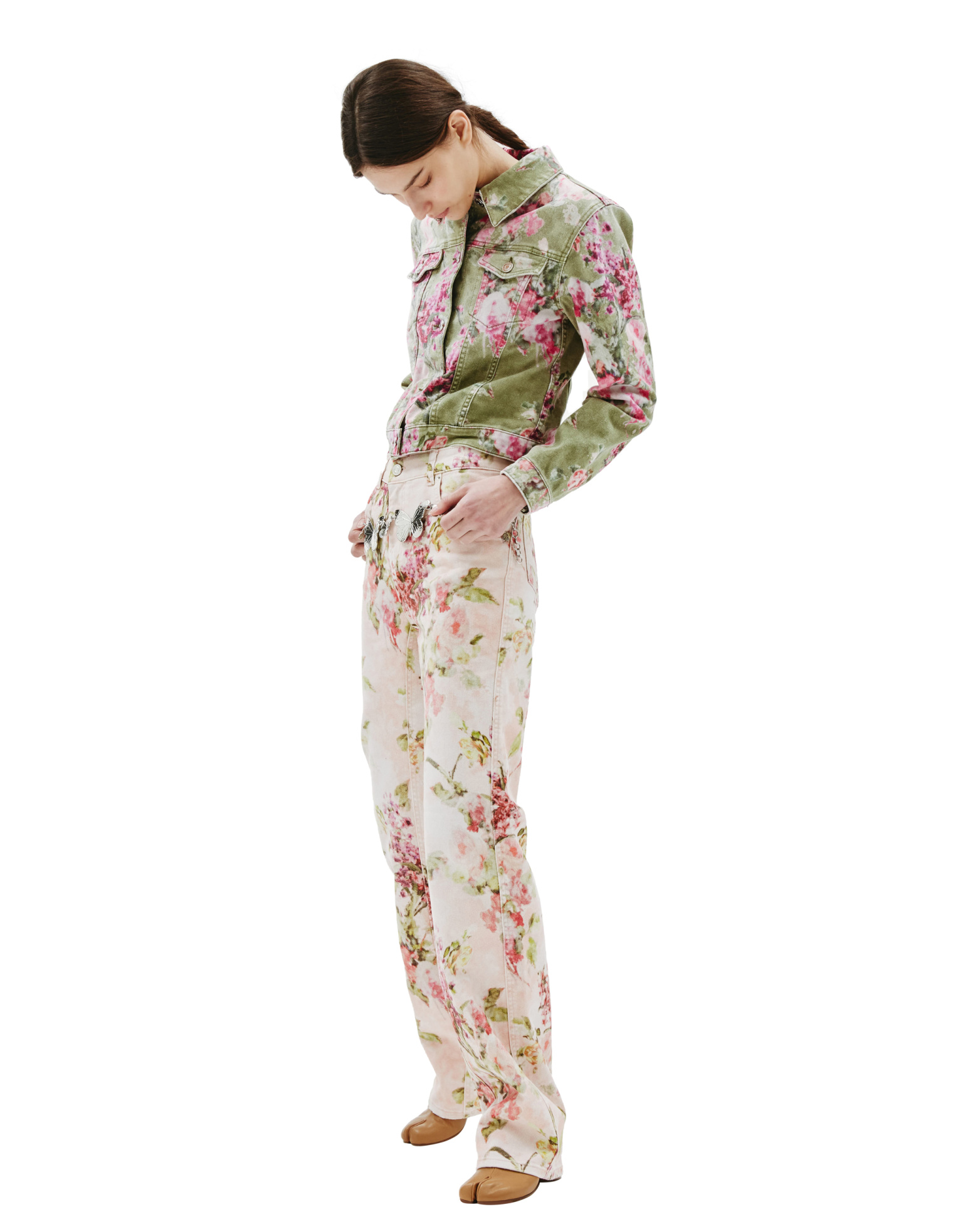Blumarine Floral-print Denim Jacket