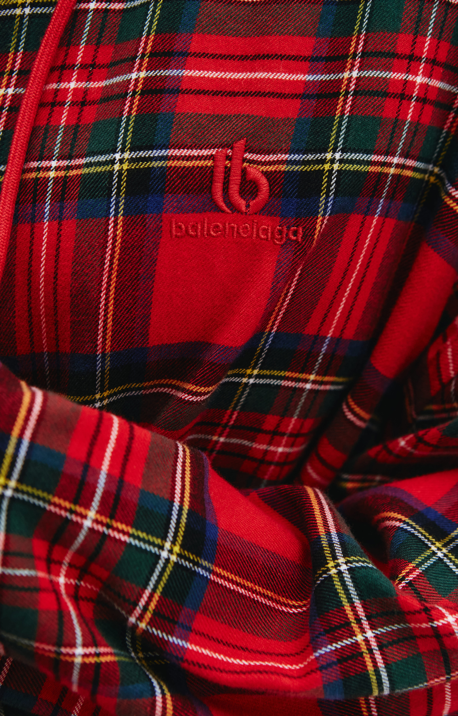 Balenciaga Hooded Flannel Check Shirt