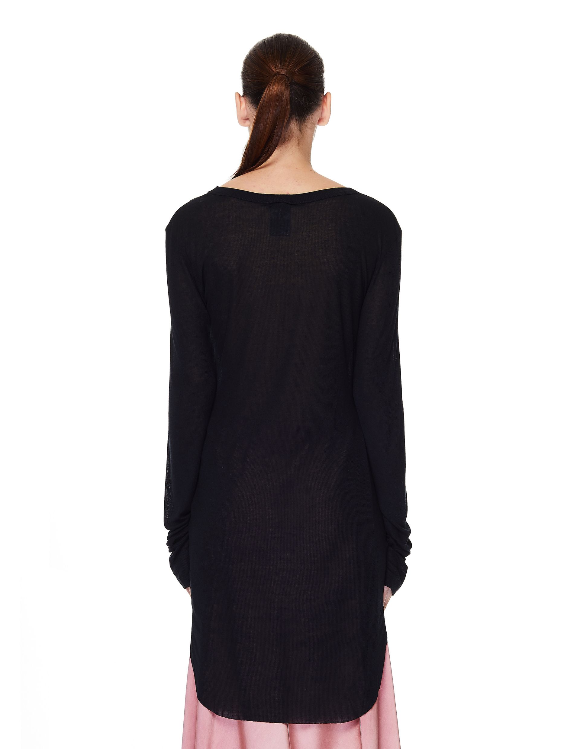 Ann Demeulemeester Black Jersey Long Sleeve T-Shirt