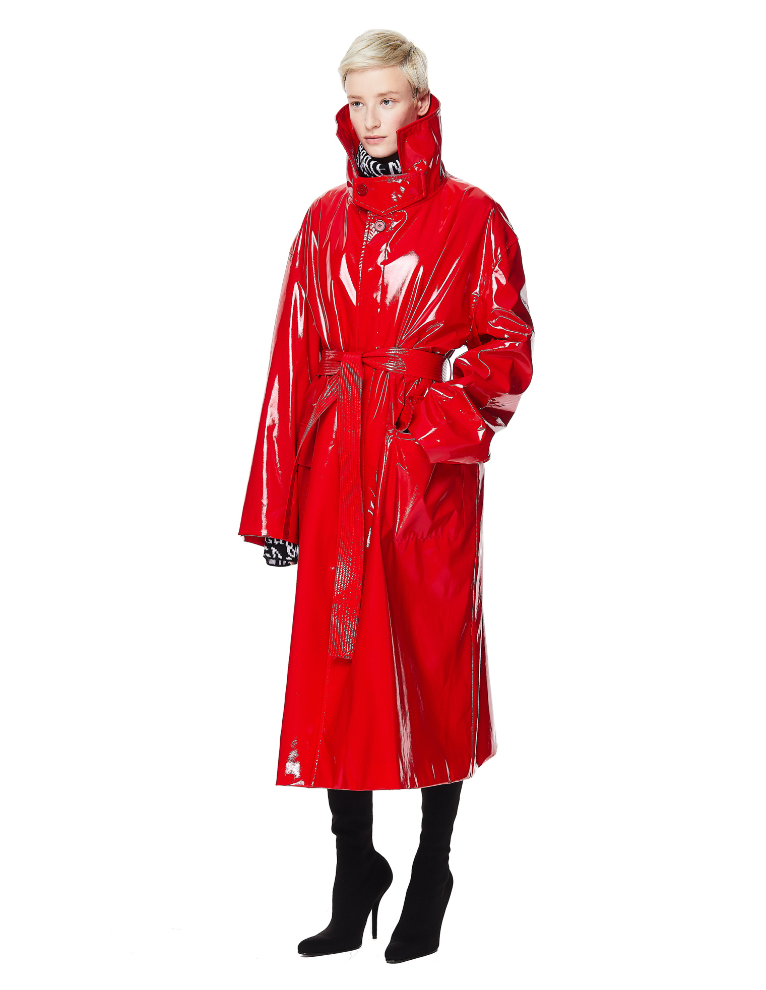 Balenciaga Плащ из лакированной эко-кожи