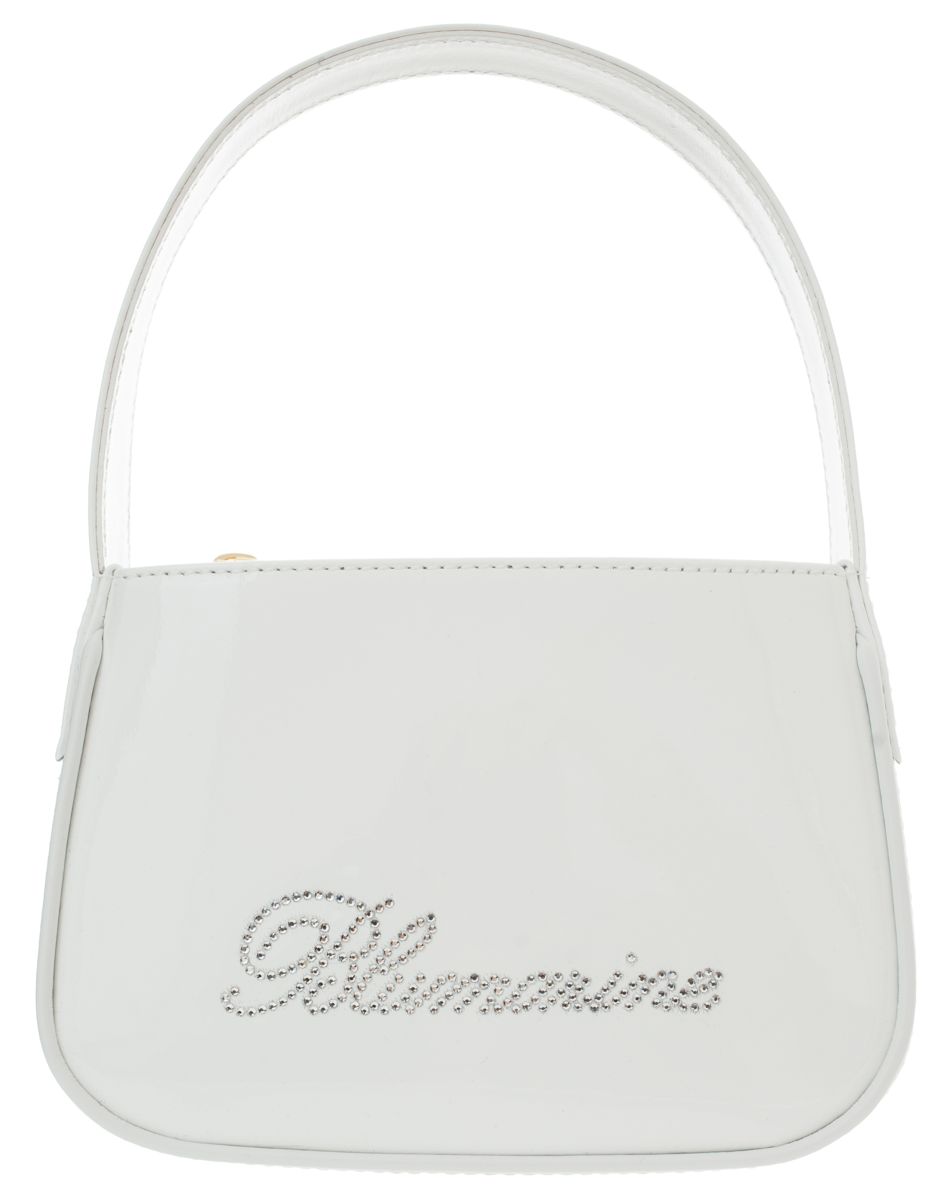 Blumarine White Rhinestone Logo Bag