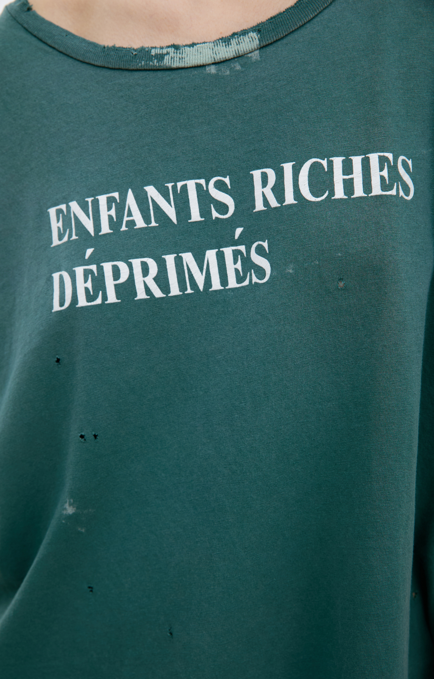 Enfants Riches Deprimes Ripped paint effect t-shirt