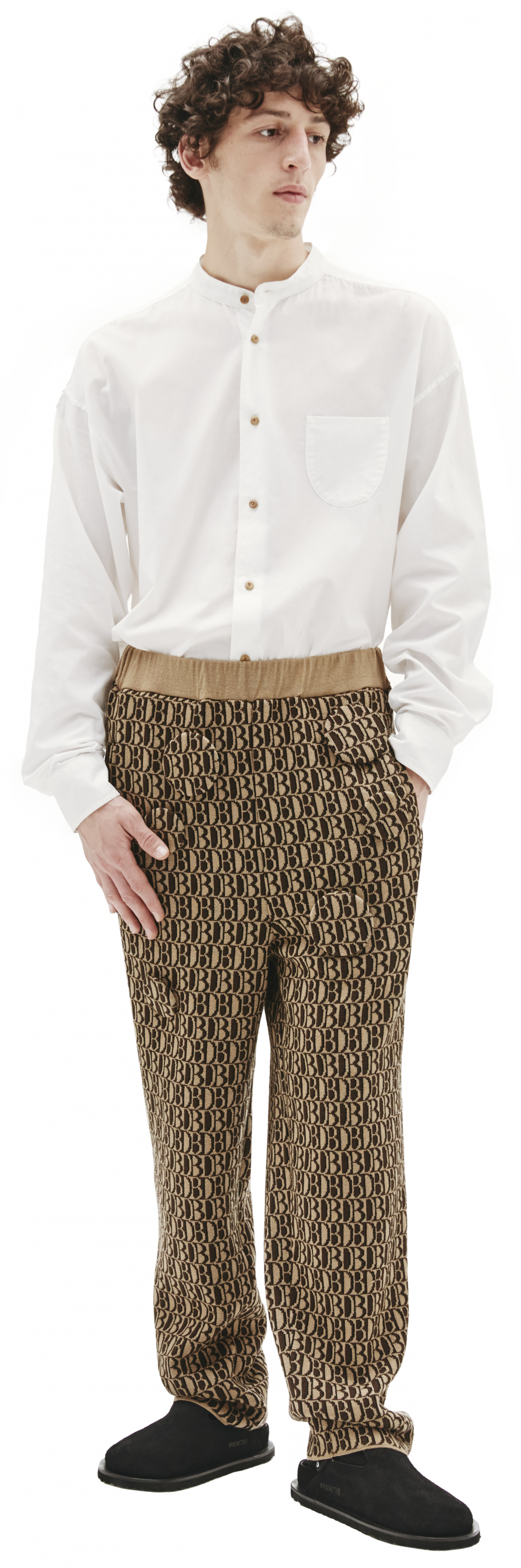 Doublet Brown Knitted Pants With DB MONOGRAM