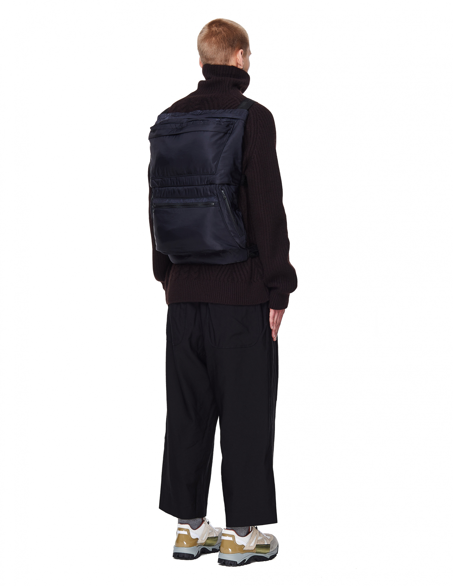 Julius Black Nylon Backpack