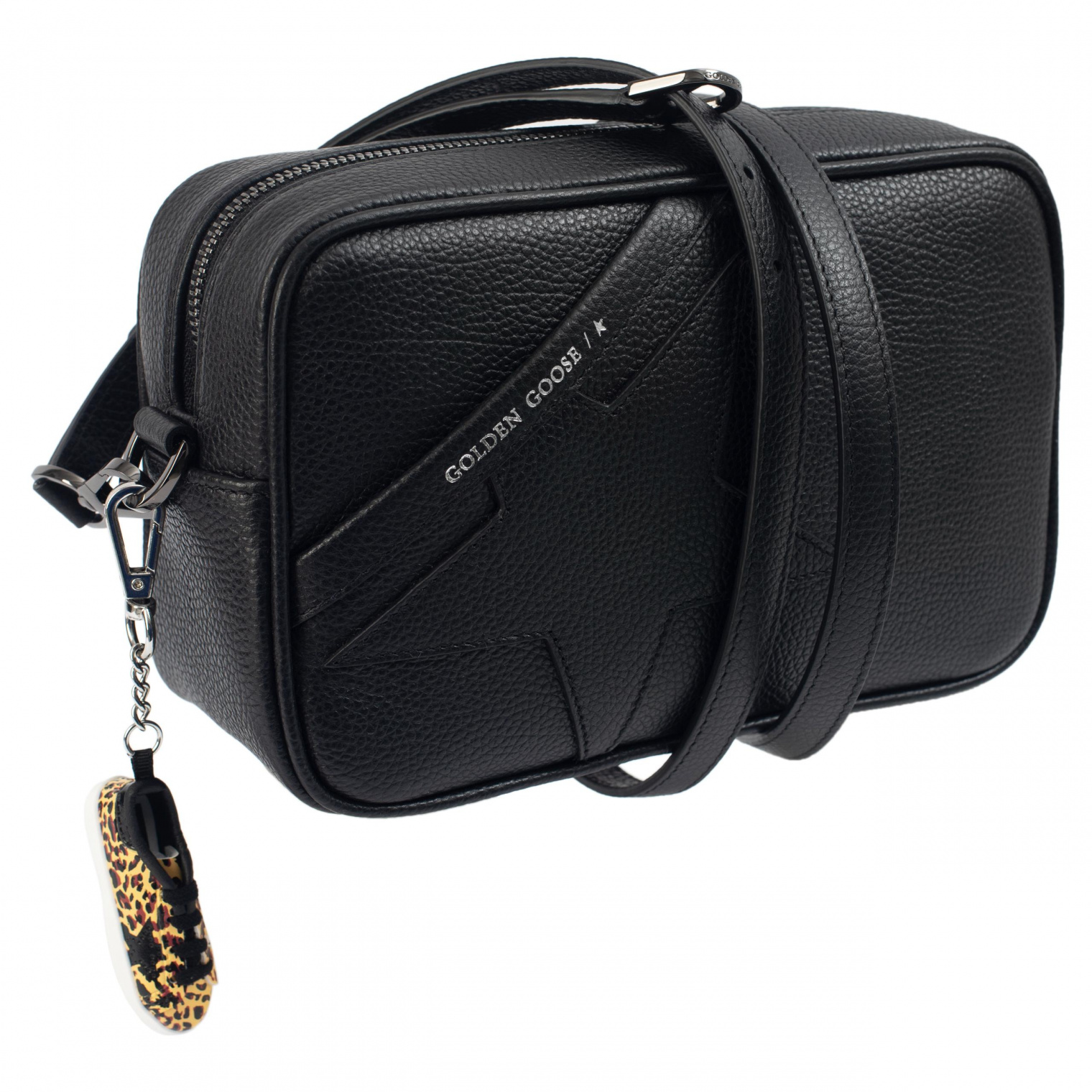 Golden Goose Black Leather Logo Bag
