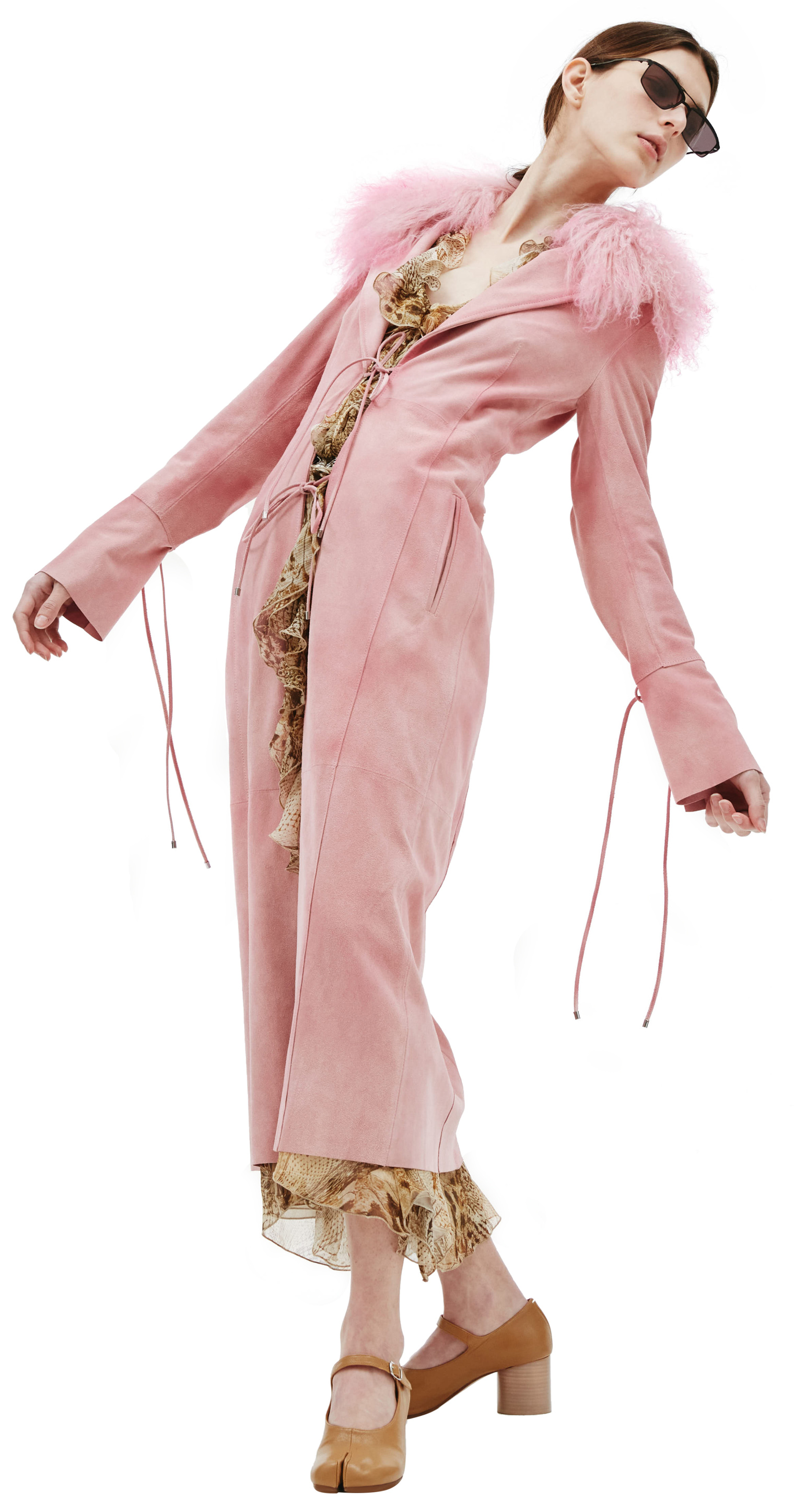 Blumarine Pink Suede Coat