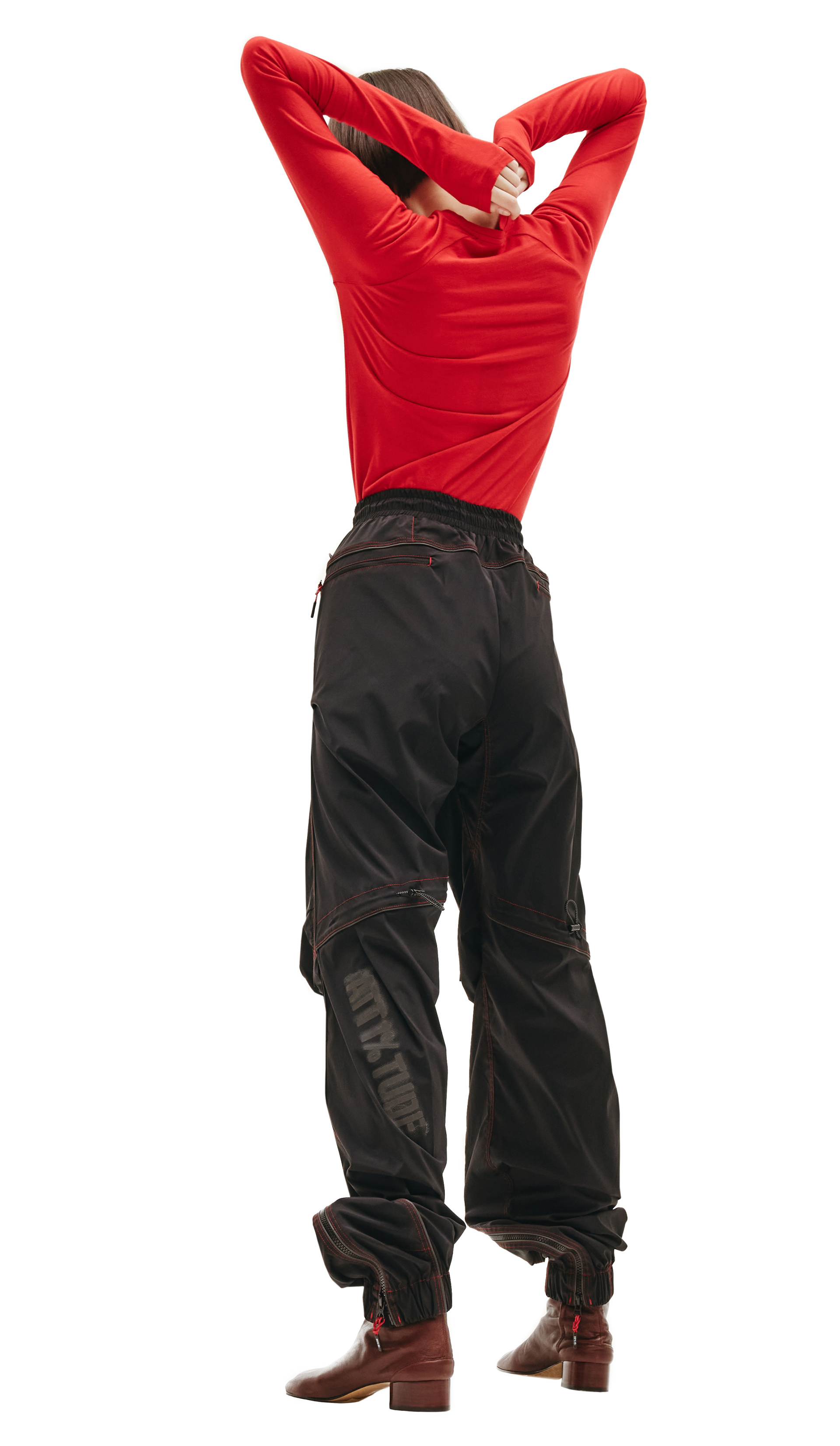 99% IS Black Trousers With Red Seams