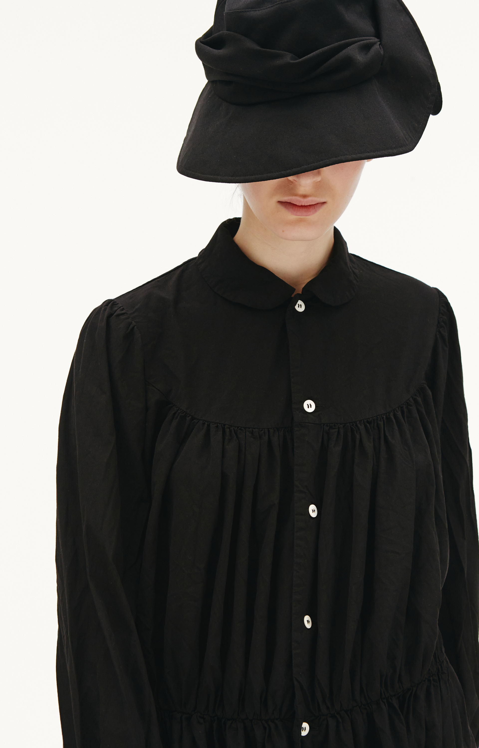 Comme des Garcons CdG Black Polyester Midi Dress