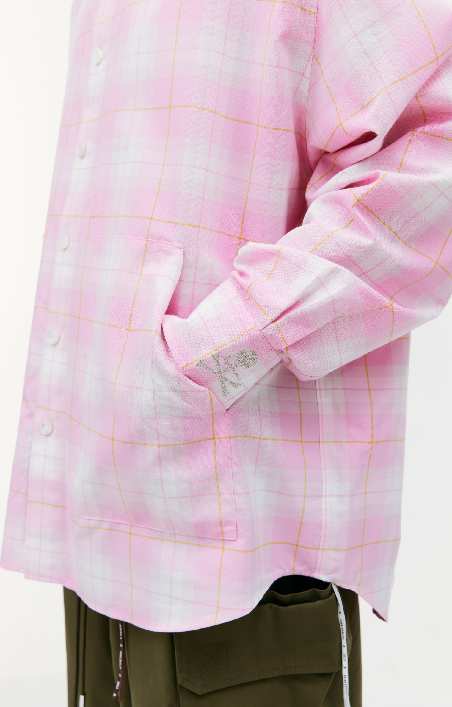 Mastermind WORLD Embroidered plaid shirt