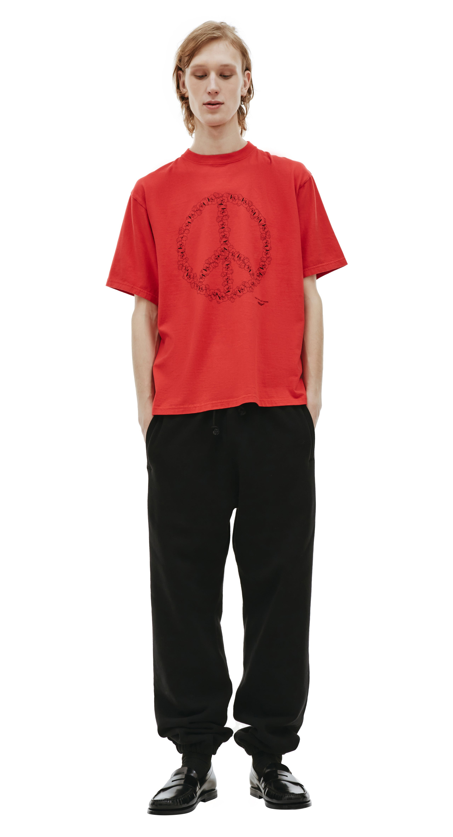 Undercover Peace Sign T-shirt in Red