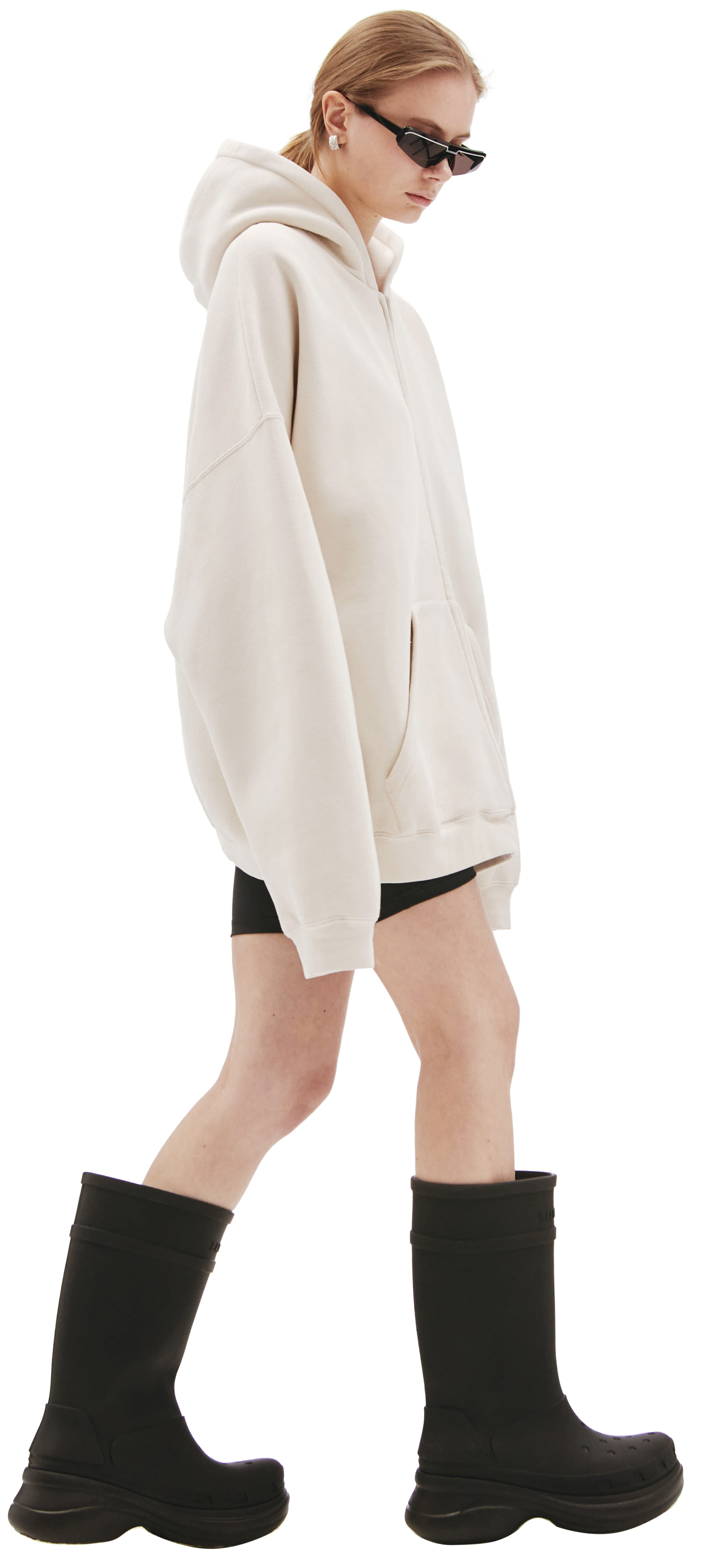 Balenciaga Zip-Up Hoodie In Beige