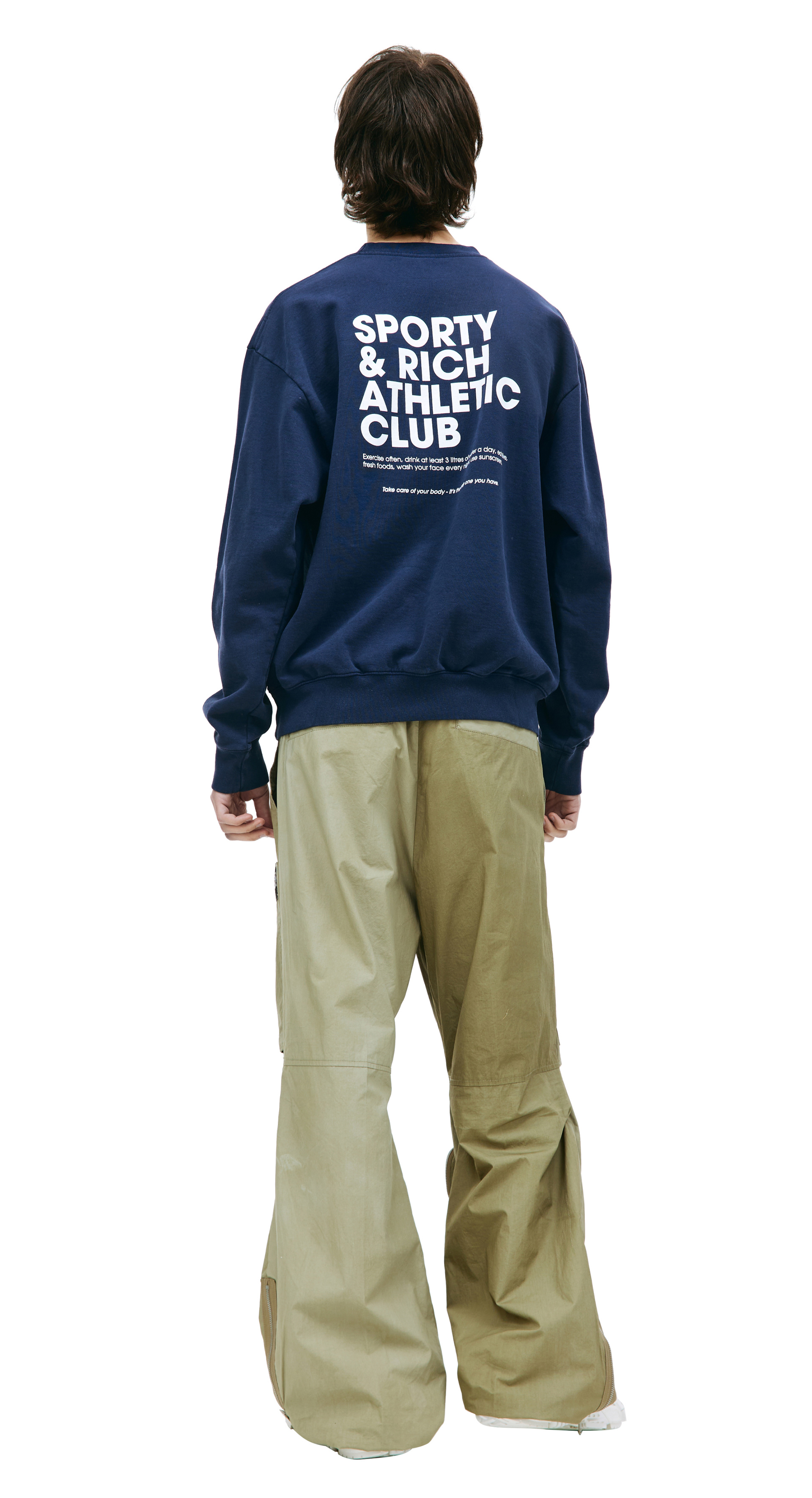 SPORTY & RICH Navy Exercise Often sweatshirt