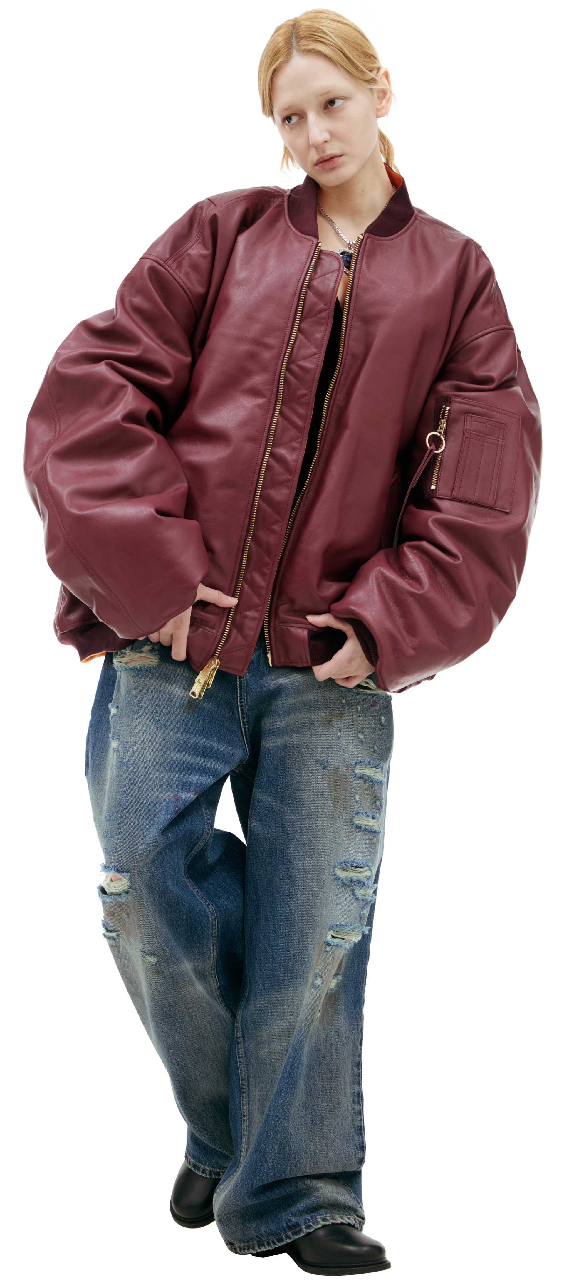 VETEMENTS Zippered leather bomber