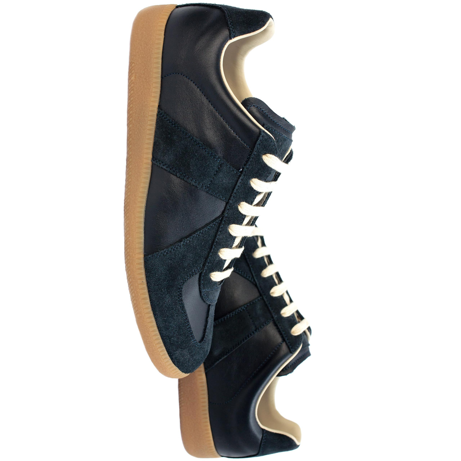 Maison Margiela Navy Leather Tabi Sneakers