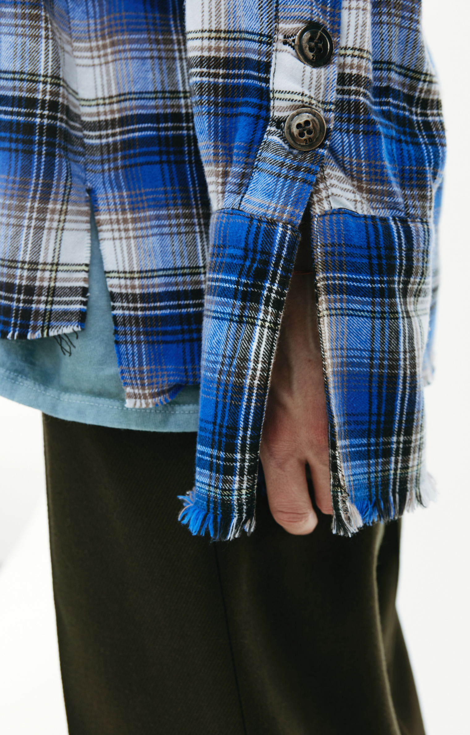 Greg Lauren Two-tone checked shirt