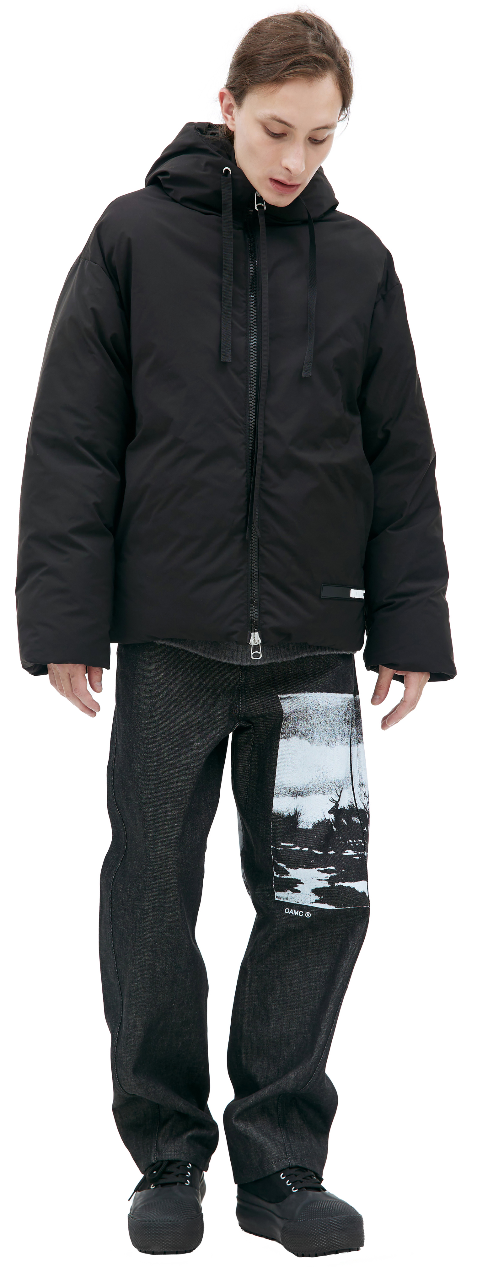 Buy OAMC men black lithium down jacket for $1,555 online on