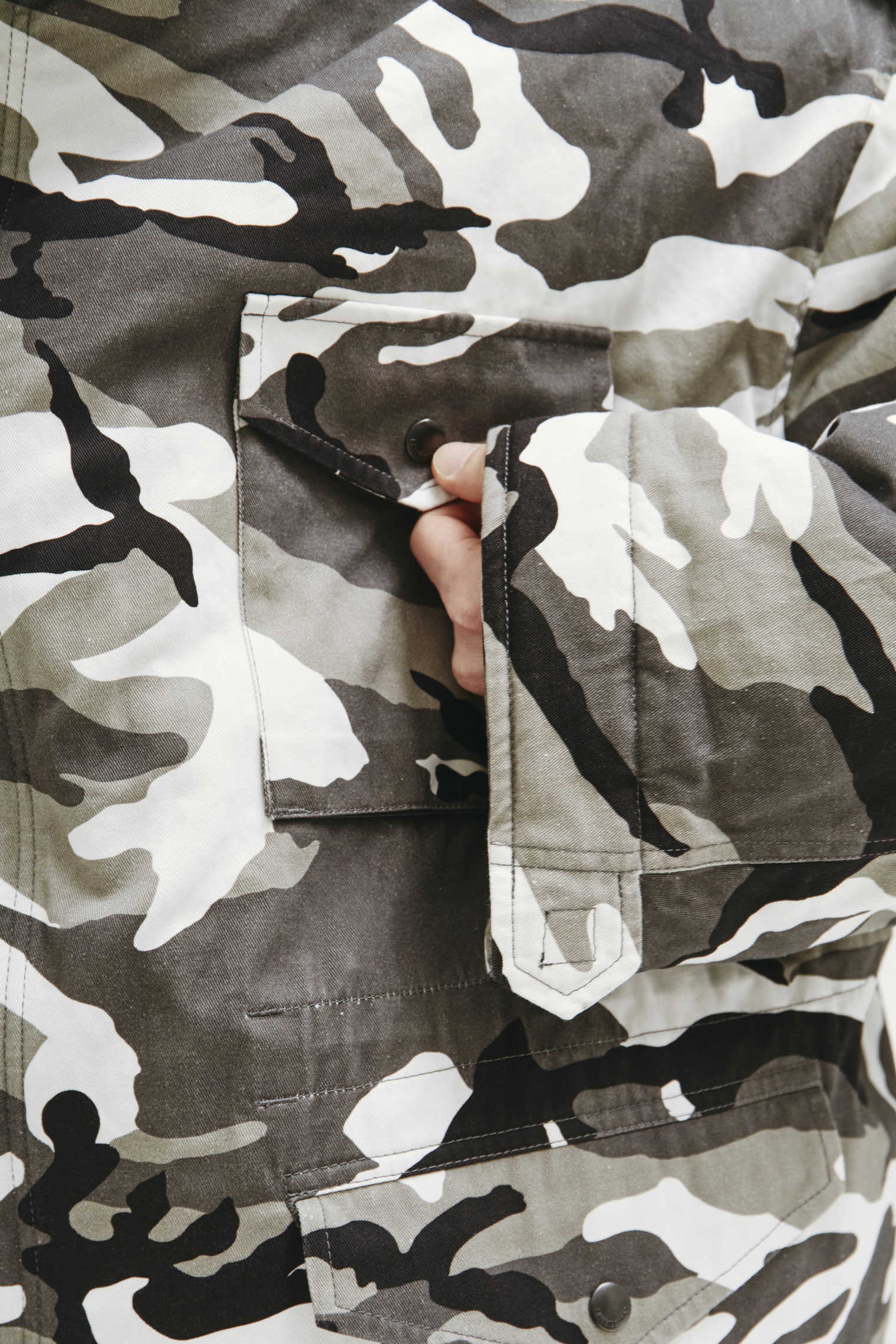 Balenciaga Off-shoulder Camouflage-print Military Parka