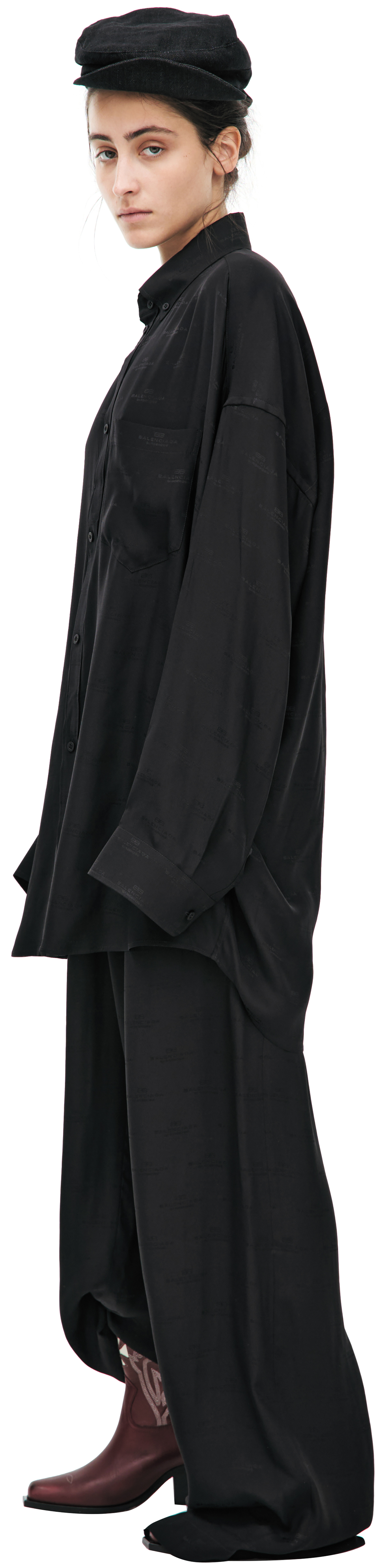 Balenciaga Black monoprint blouse