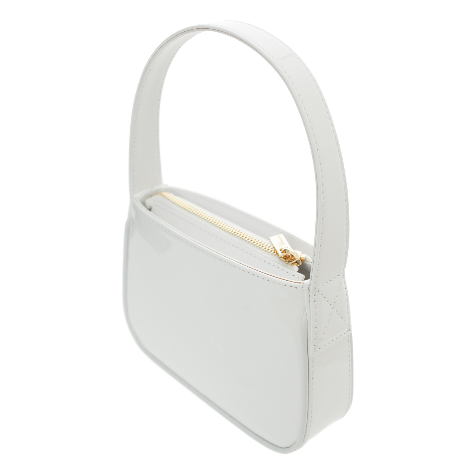 Blumarine White Rhinestone Logo Bag
