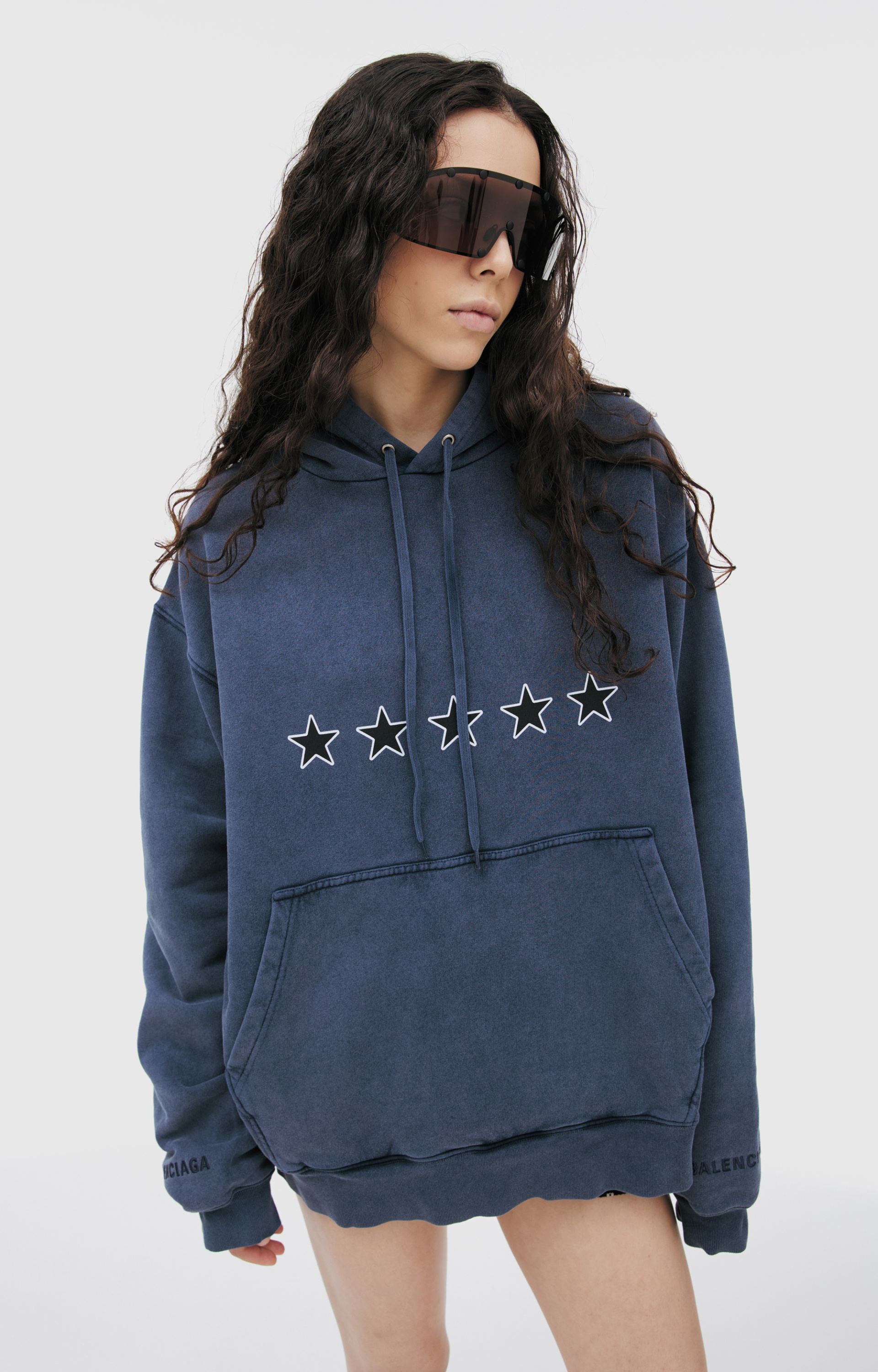 Balenciaga Navy blue hoodie with a print