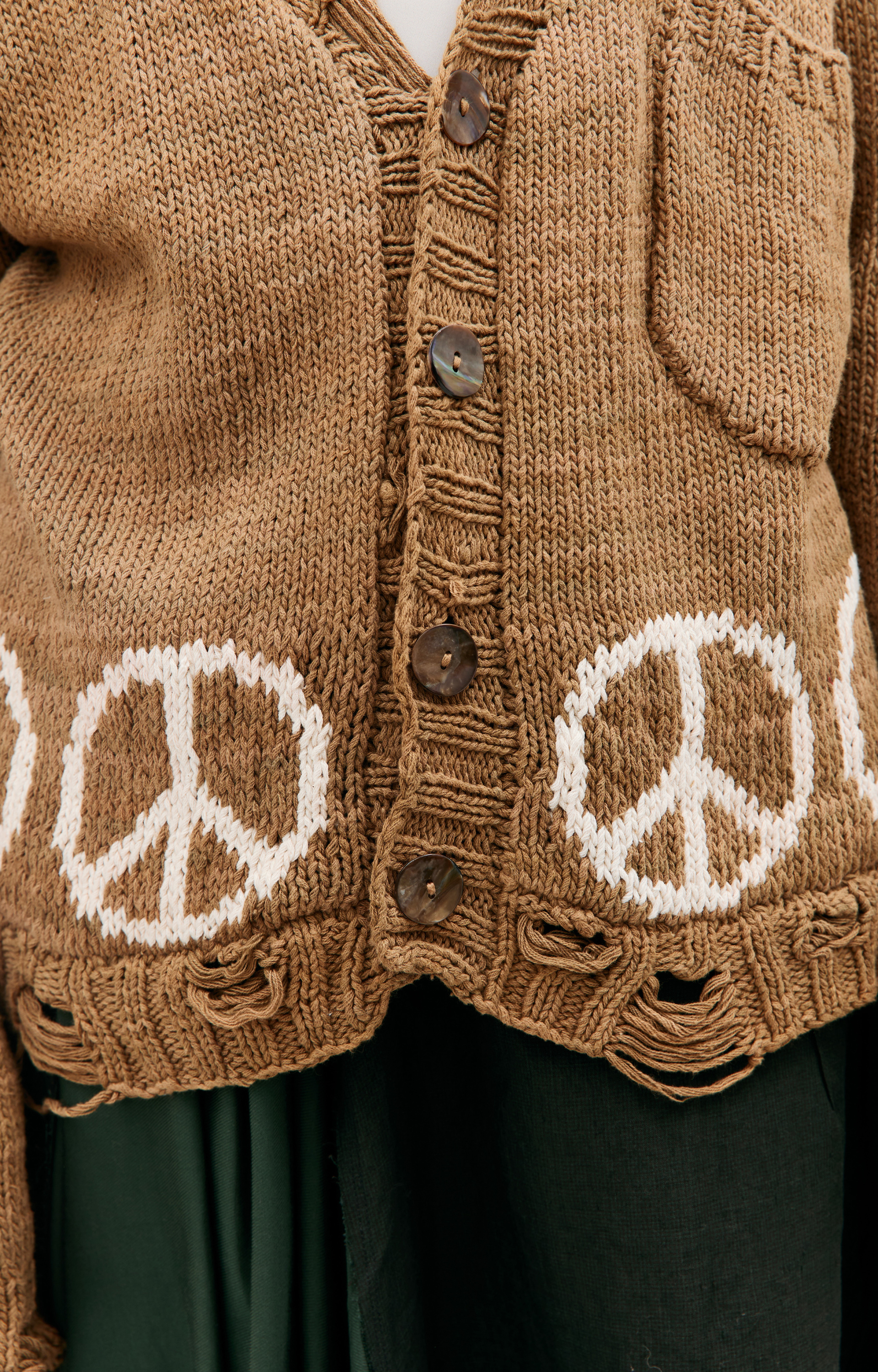 KARU RESEARCH Brown distressed cardigan