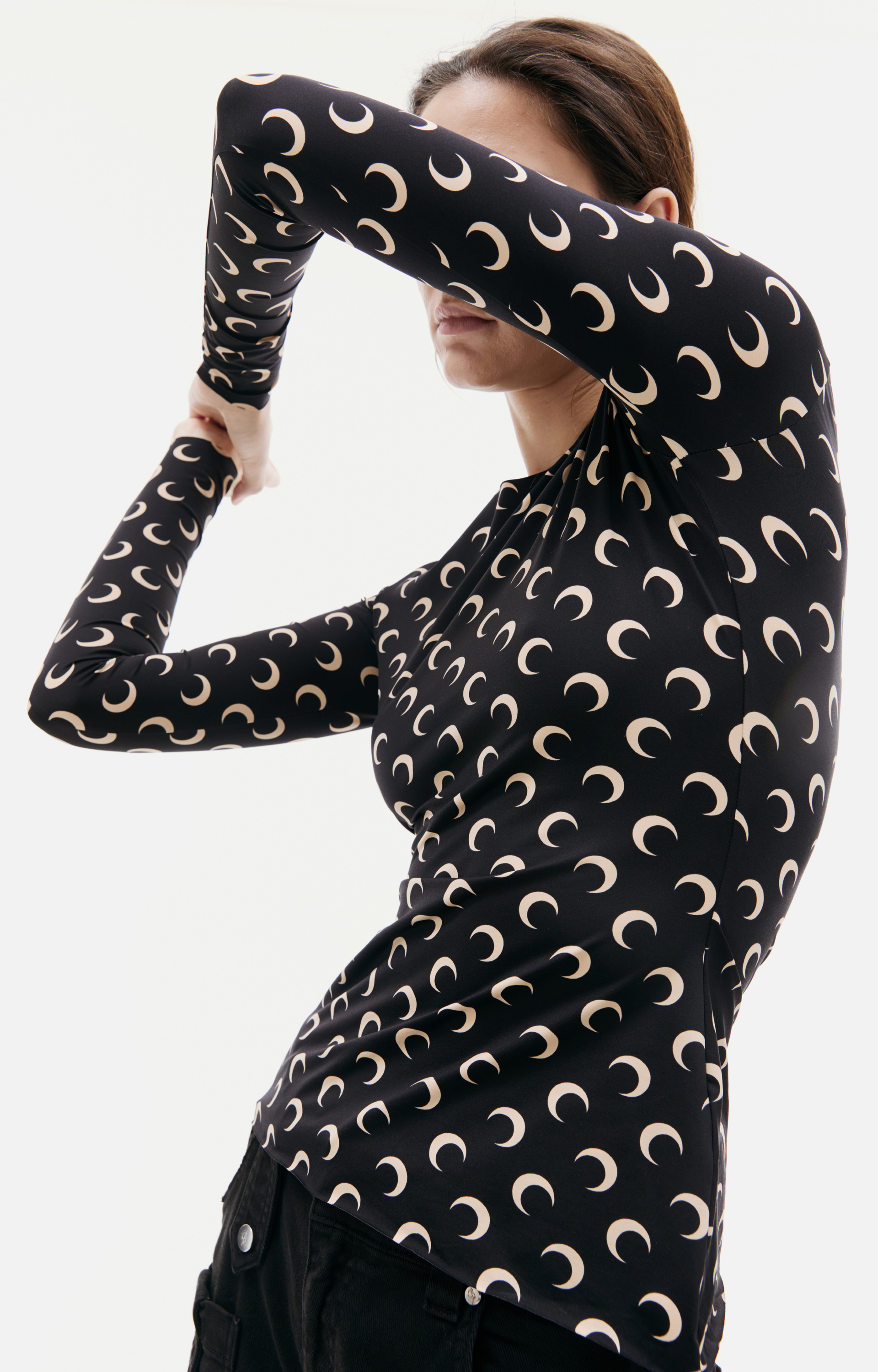 MARINE SERRE All over logo Moon longsleeve