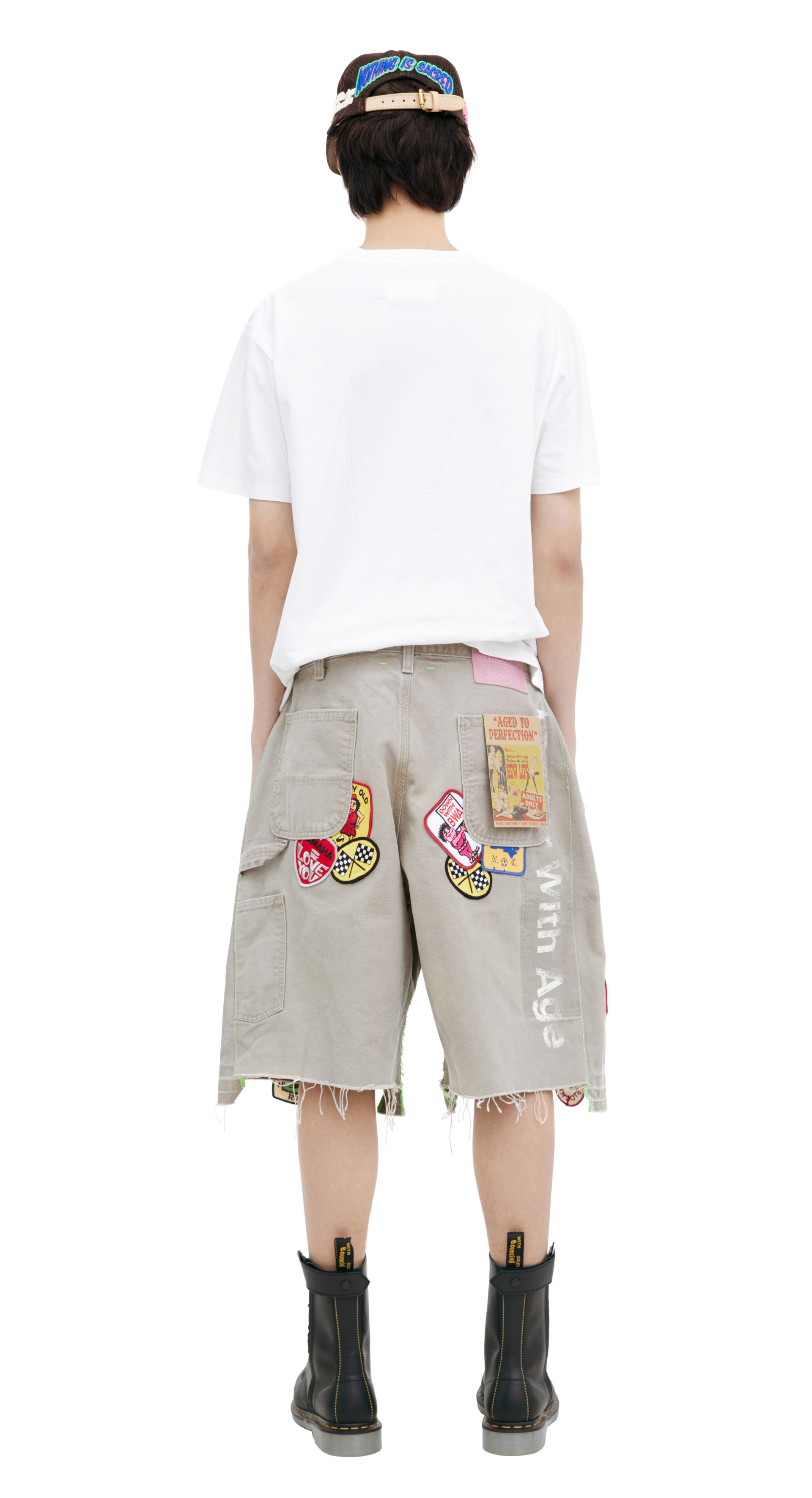 BETTER WITH AGE Denim shorts with patches