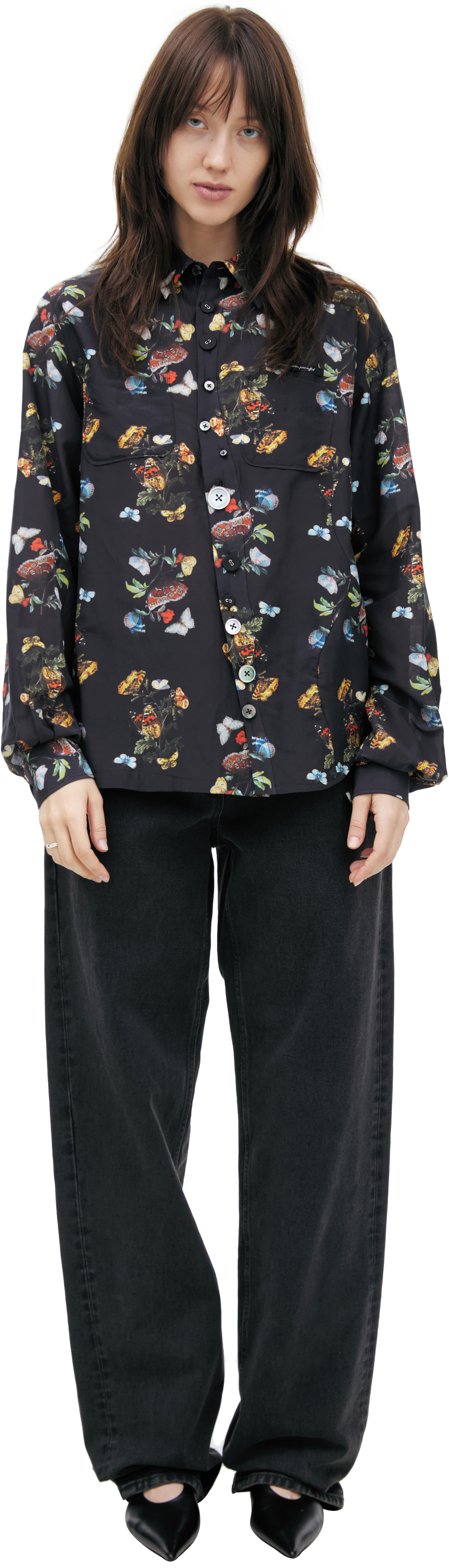 Undercover Black monoprint blouse