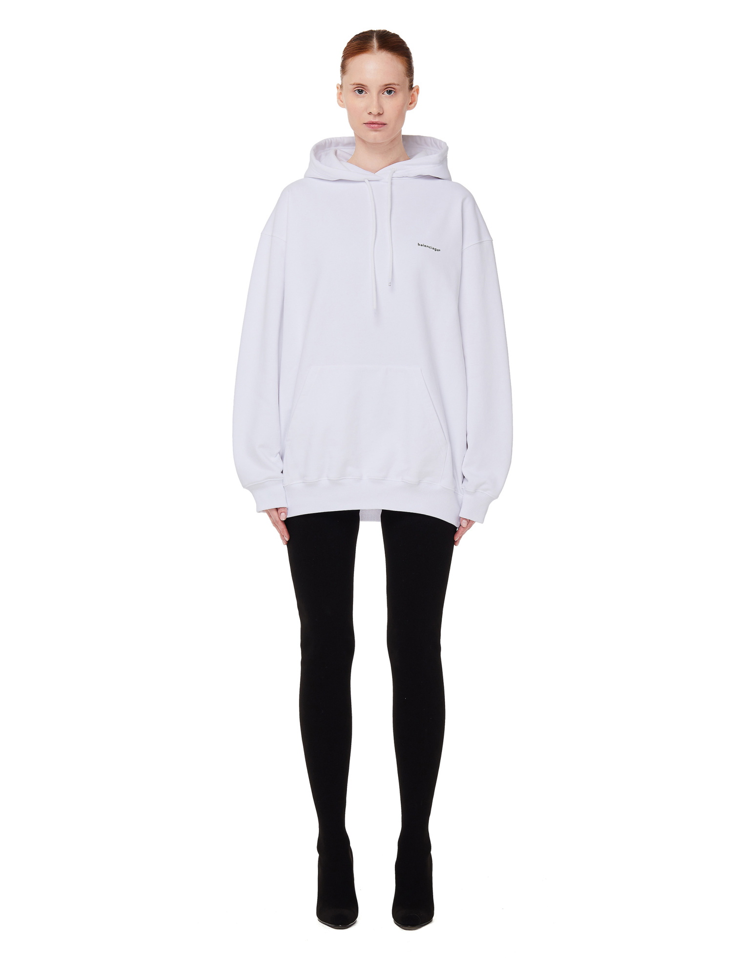 Balenciaga White Cotton Copyright Hoodie