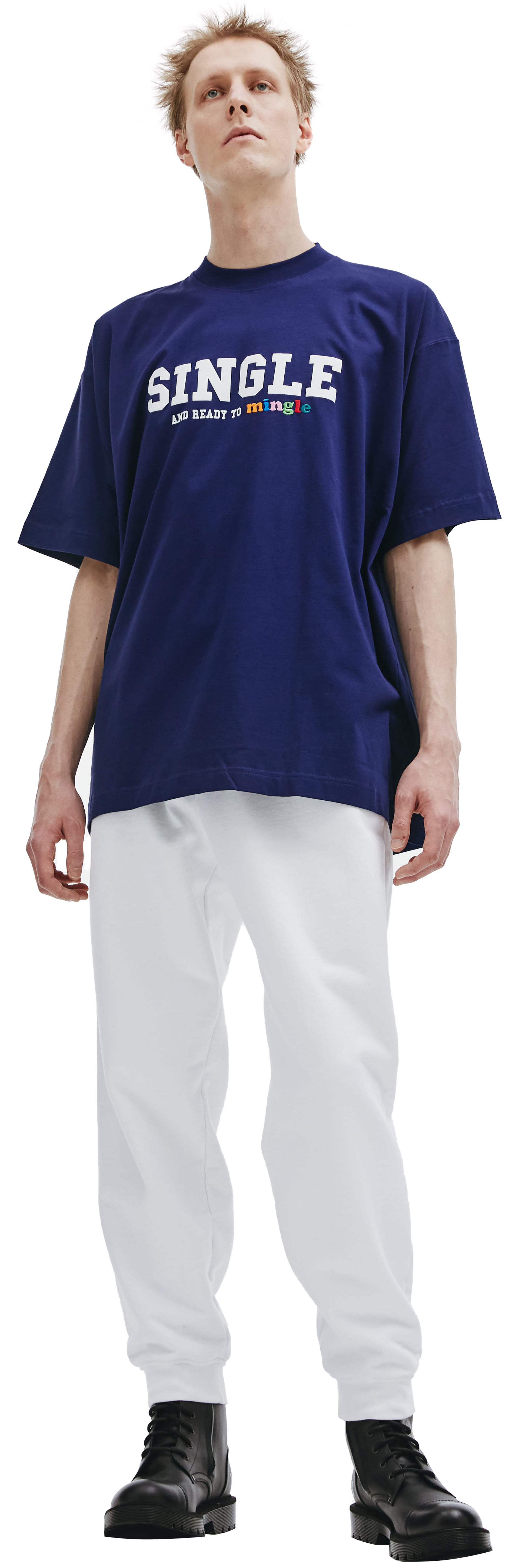 VETEMENTS Single Mingle navy printed t-shirt