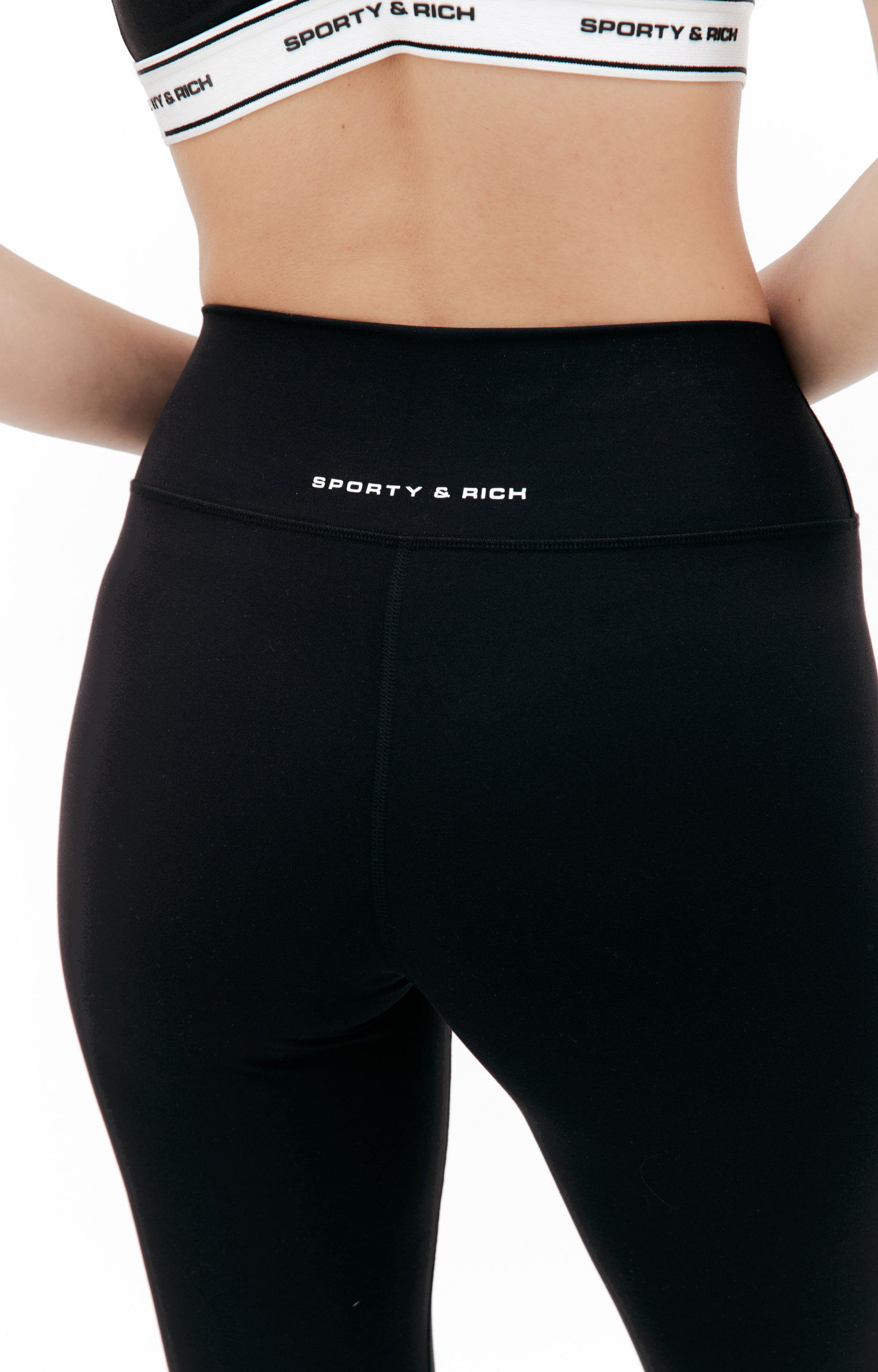 Buy SPORTY & RICH women black sr bold leggings for $126 online on SV77,  LEAW234BK